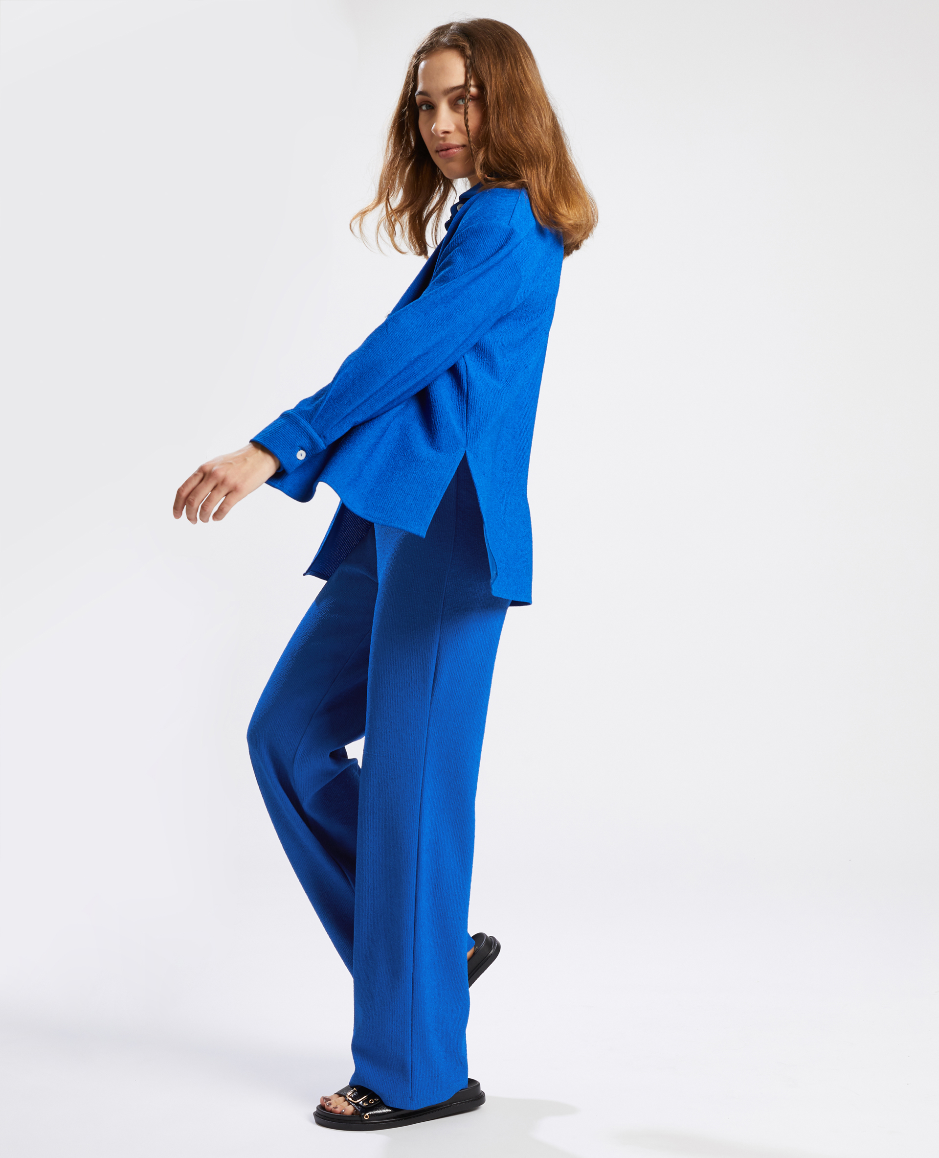 Pantalon sale bleu électrique