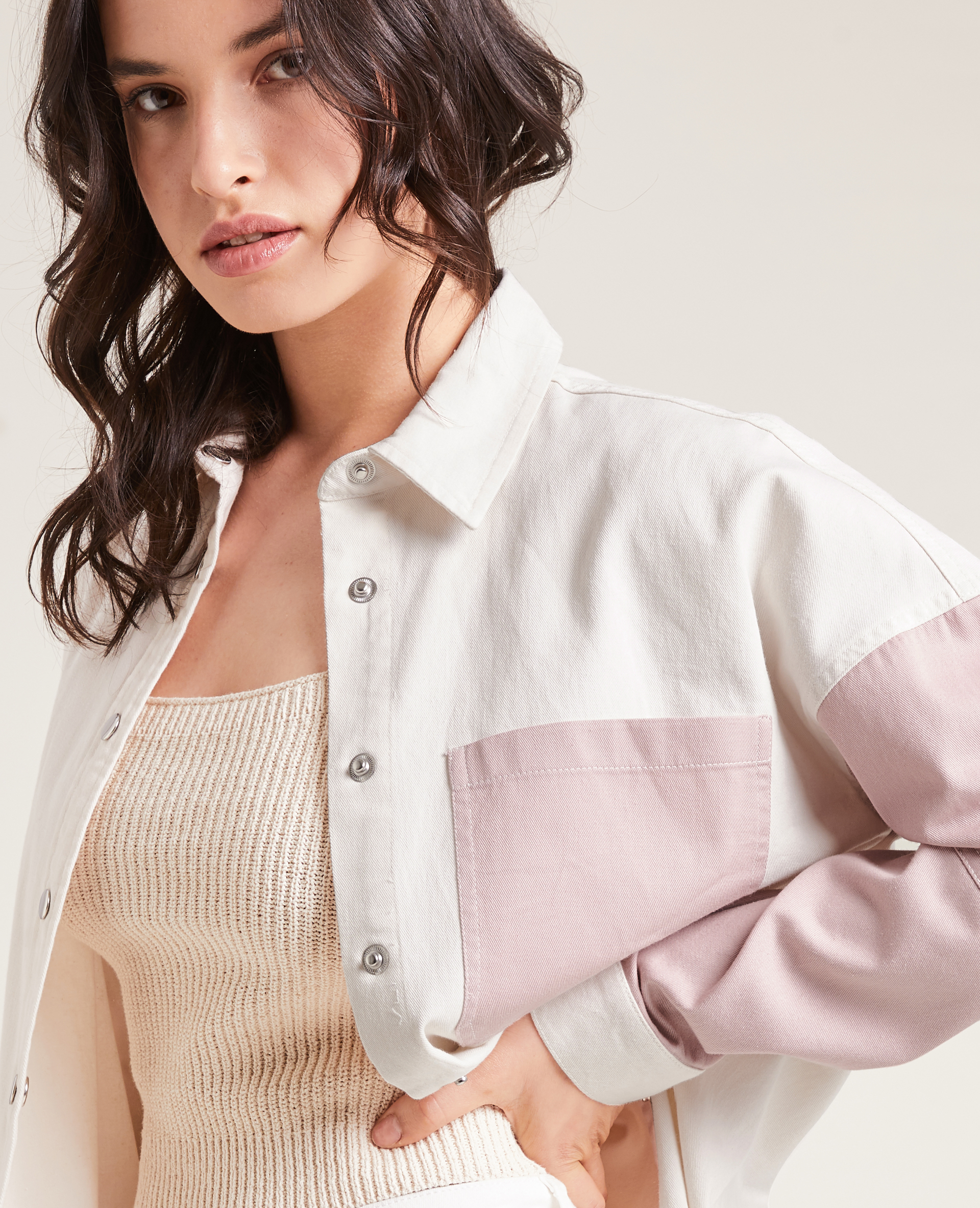 Chemise longue bicolore rose - Pimkie