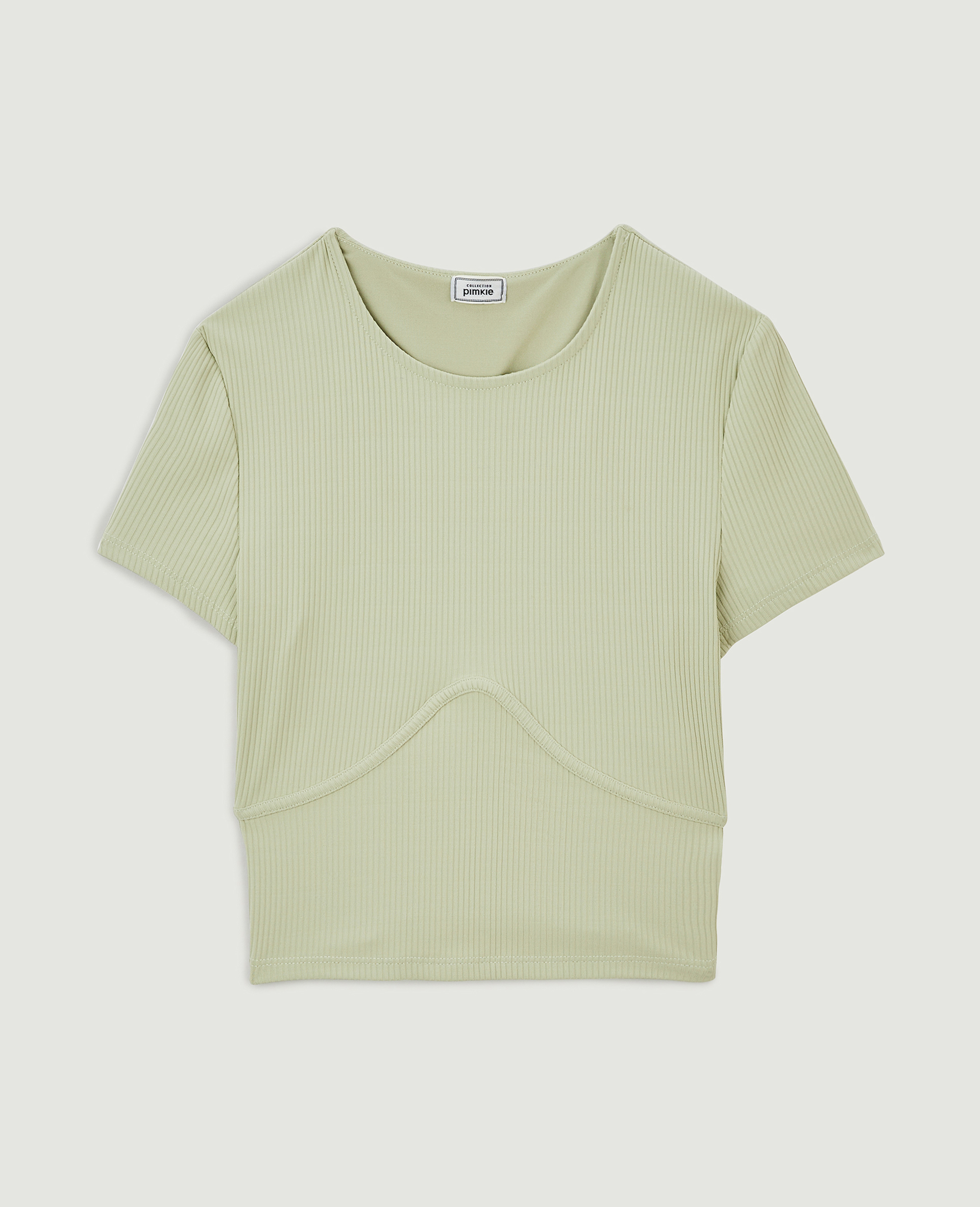 Top dos-nu avec liens croisés vert de gris - Pimkie