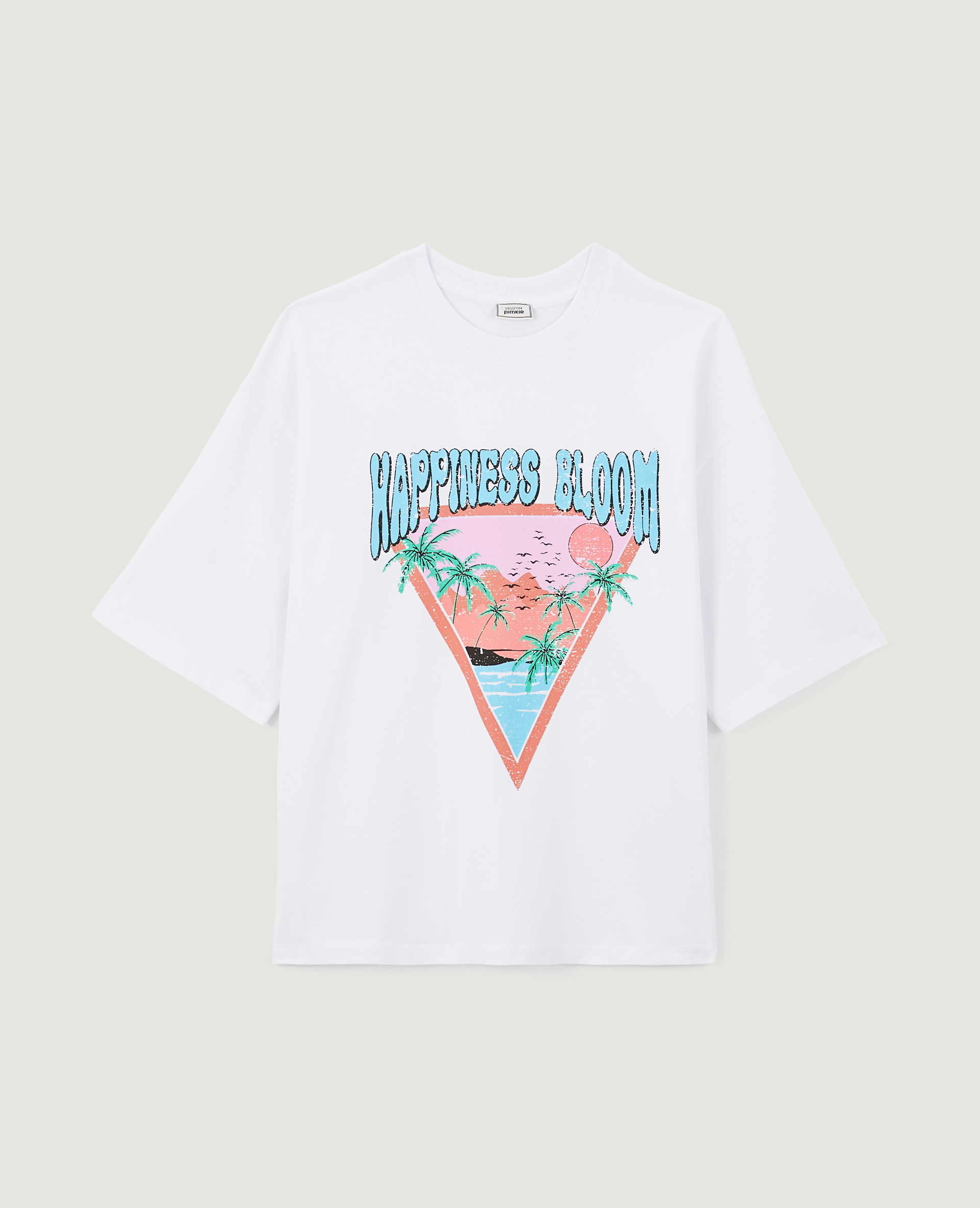 T-shirt oversize avec imprimé blanc - Pimkie