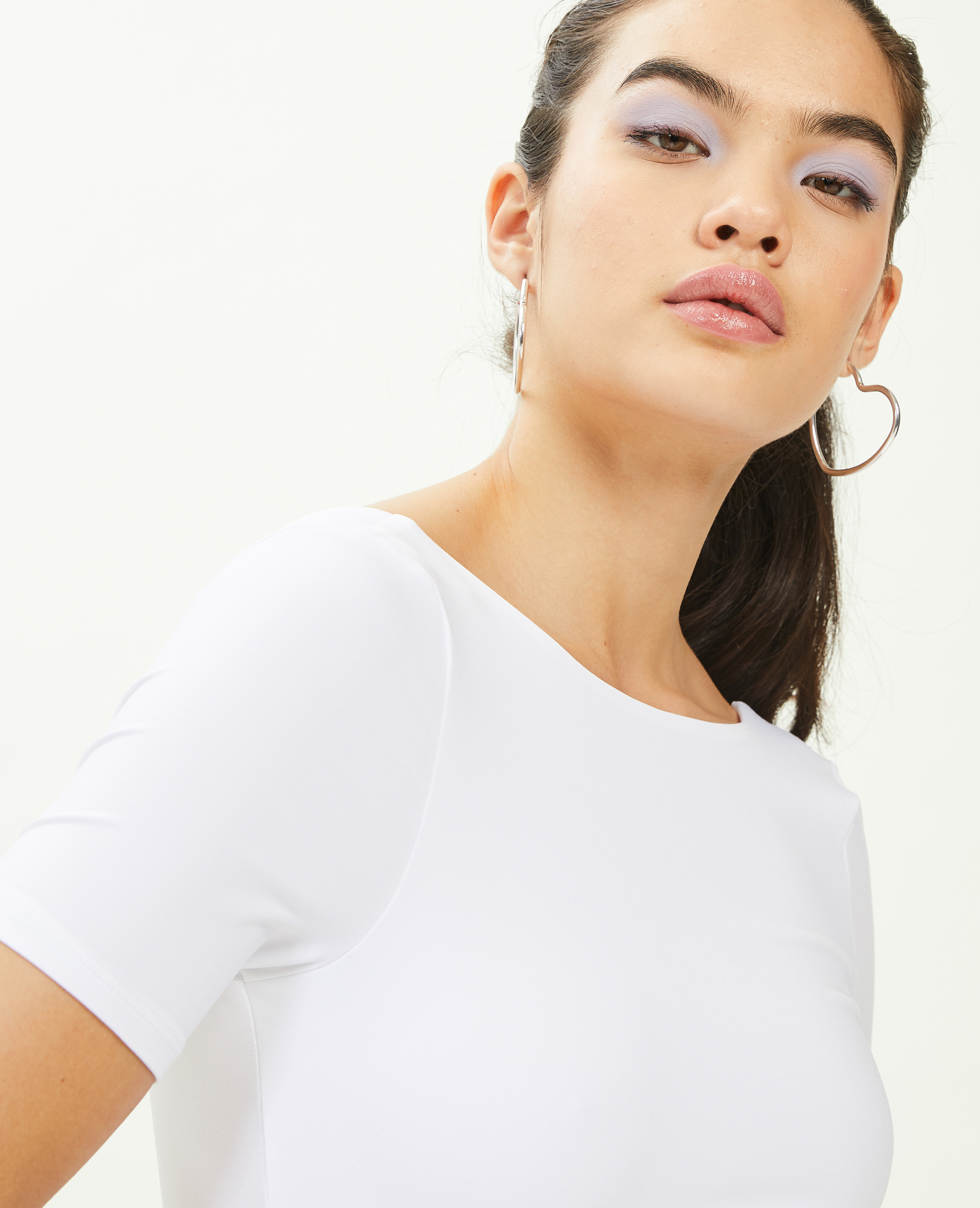 Body manches courtes décolleté dos blanc - Pimkie