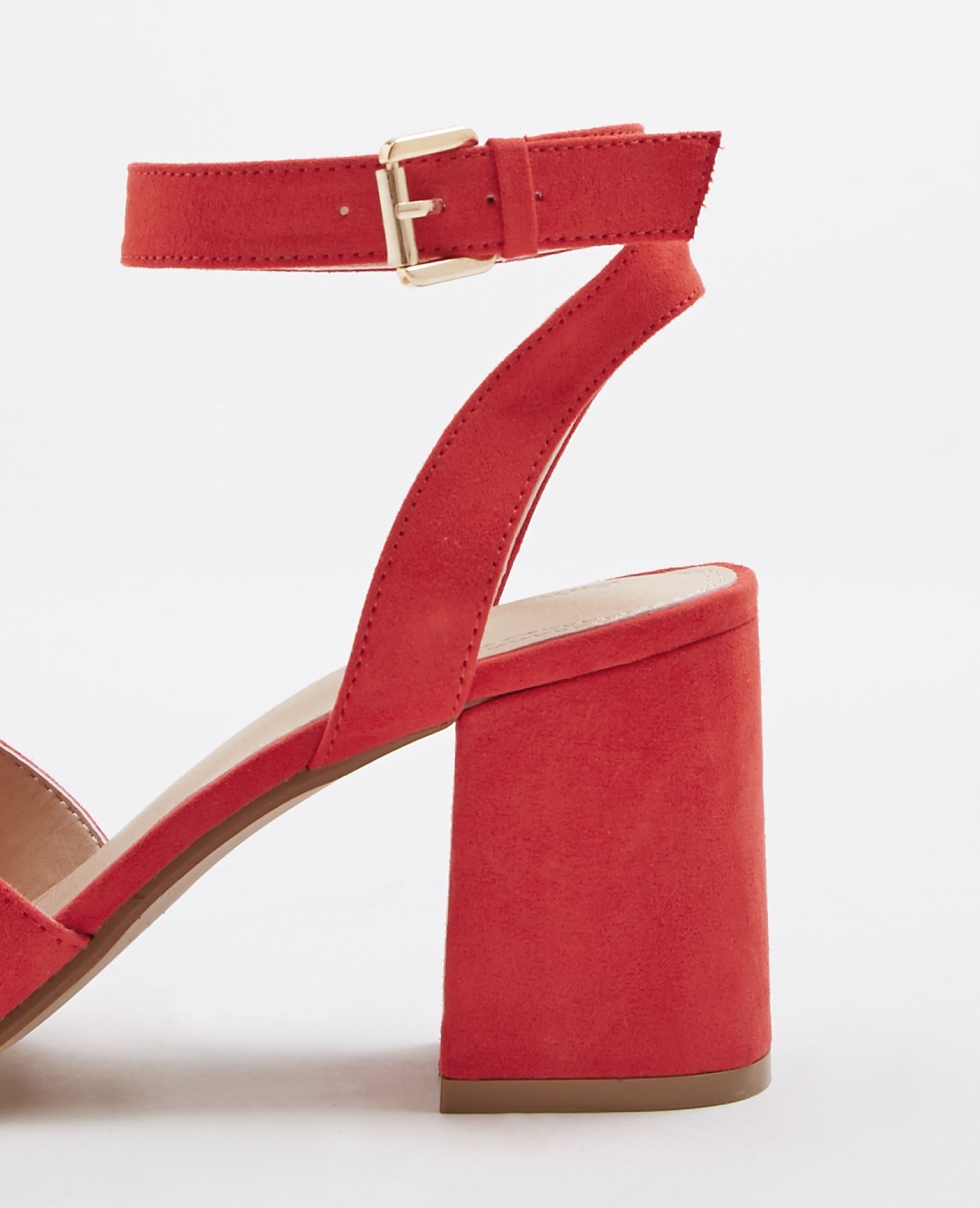 Sandales à talons carrés rouge - Pimkie