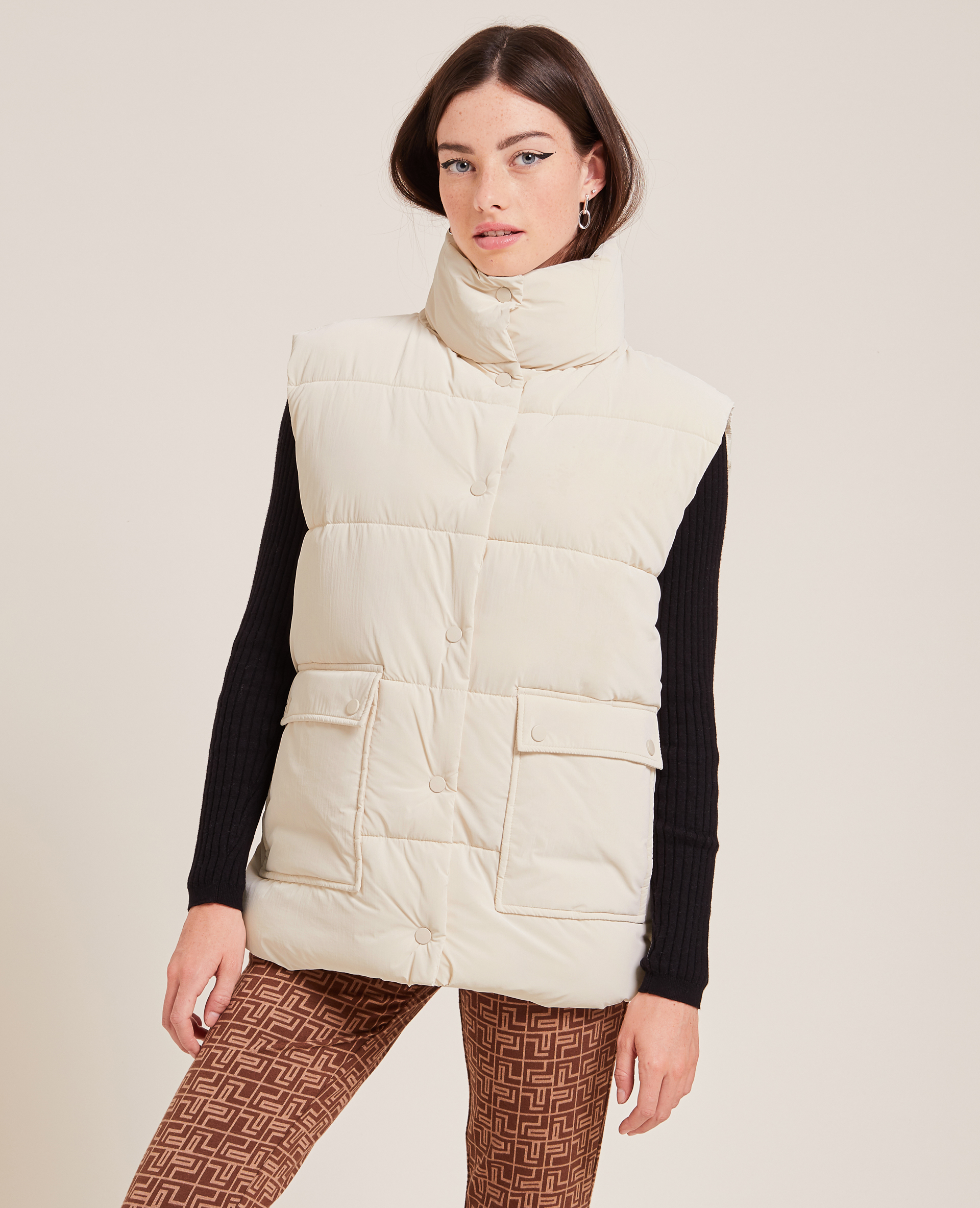 Doudoune sans manches beige - Pimkie