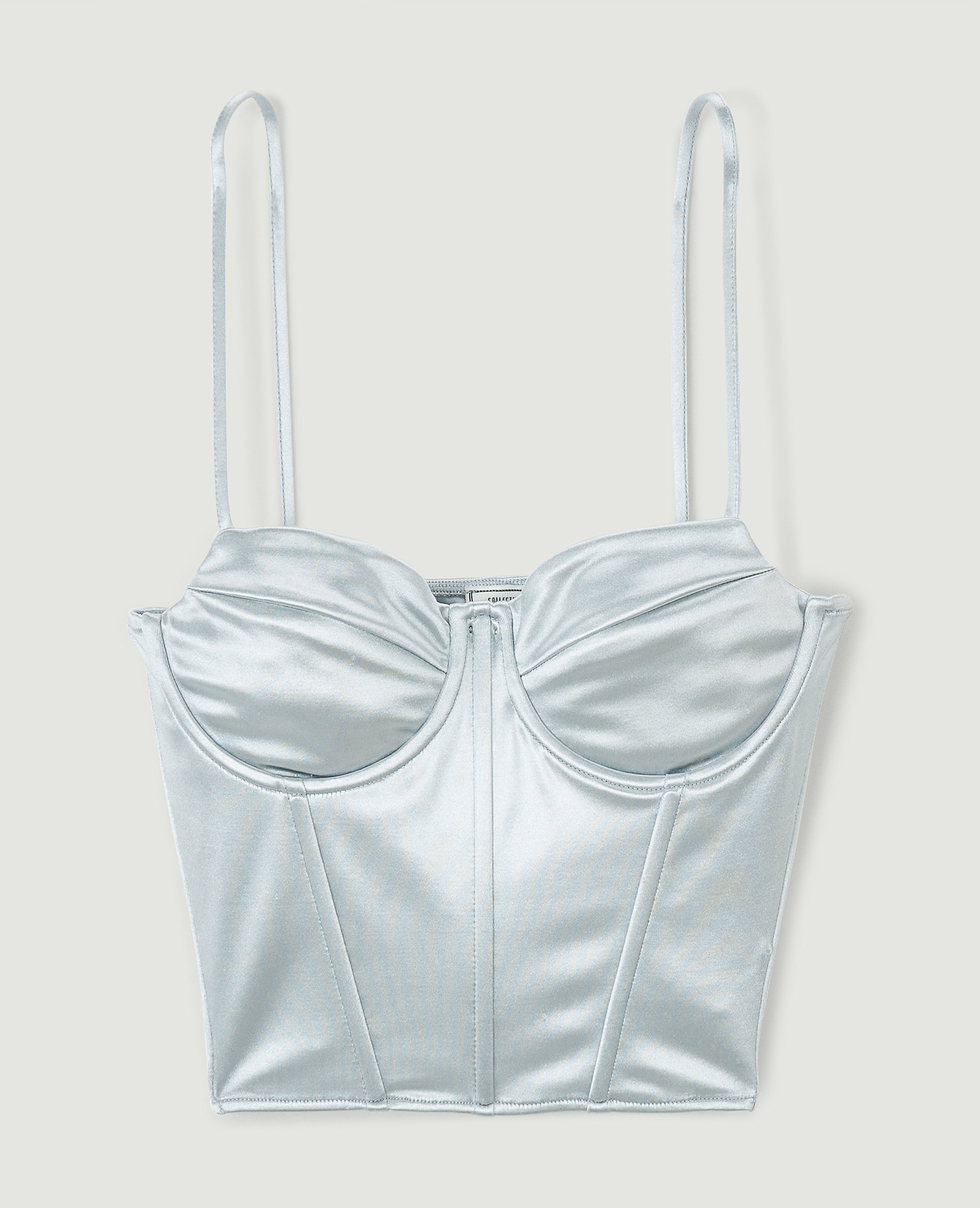 Corset en satin gris clair - Pimkie