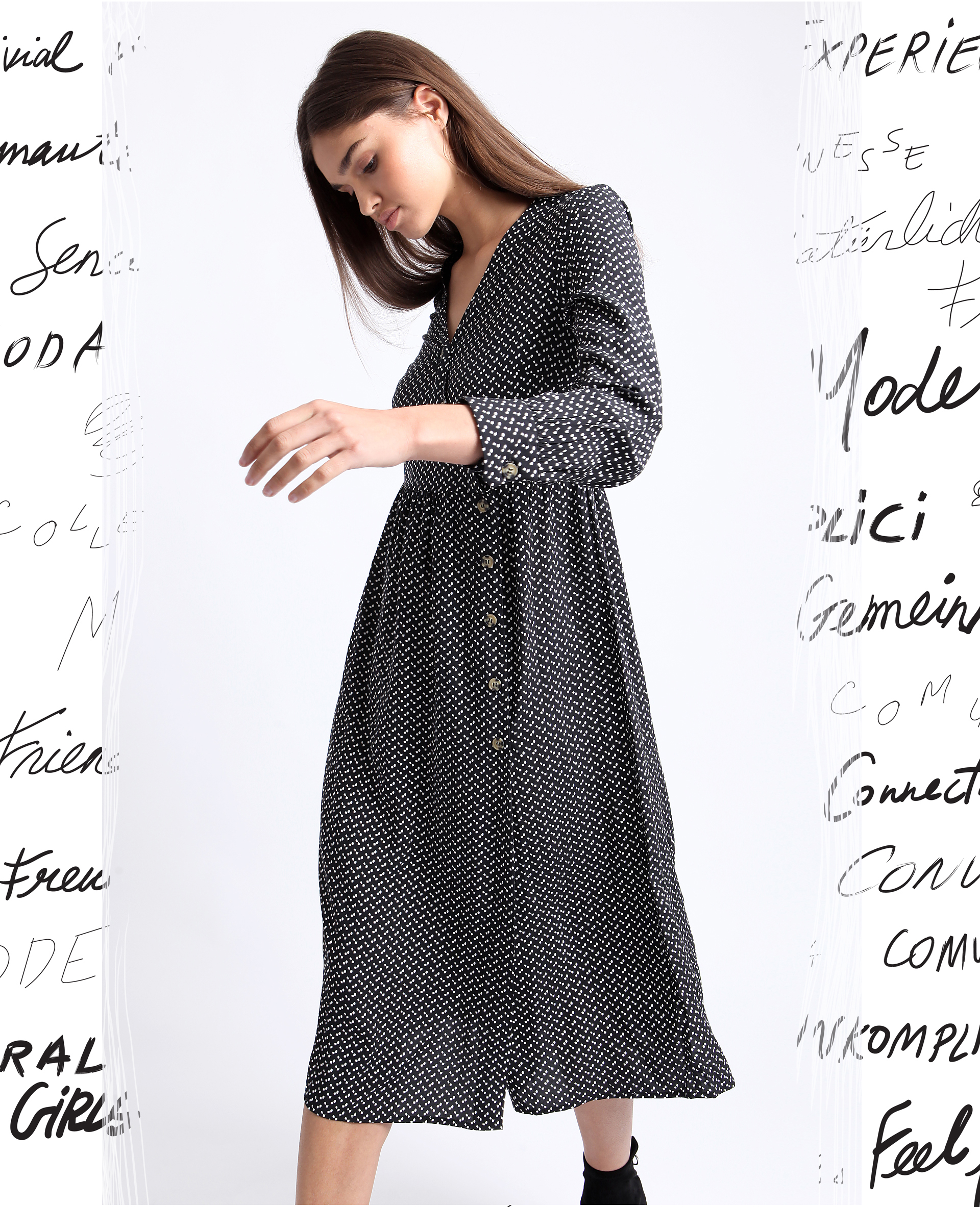 Robe longue boutonnée zara outlet