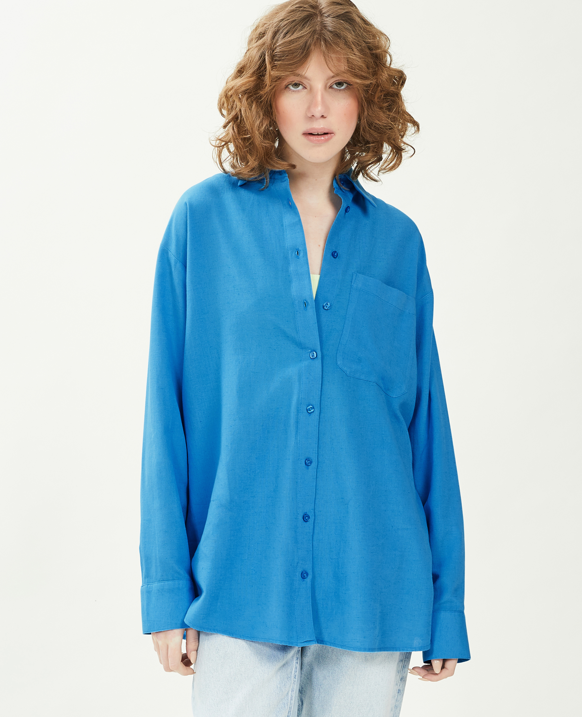Chemise oversize bleu - Pimkie