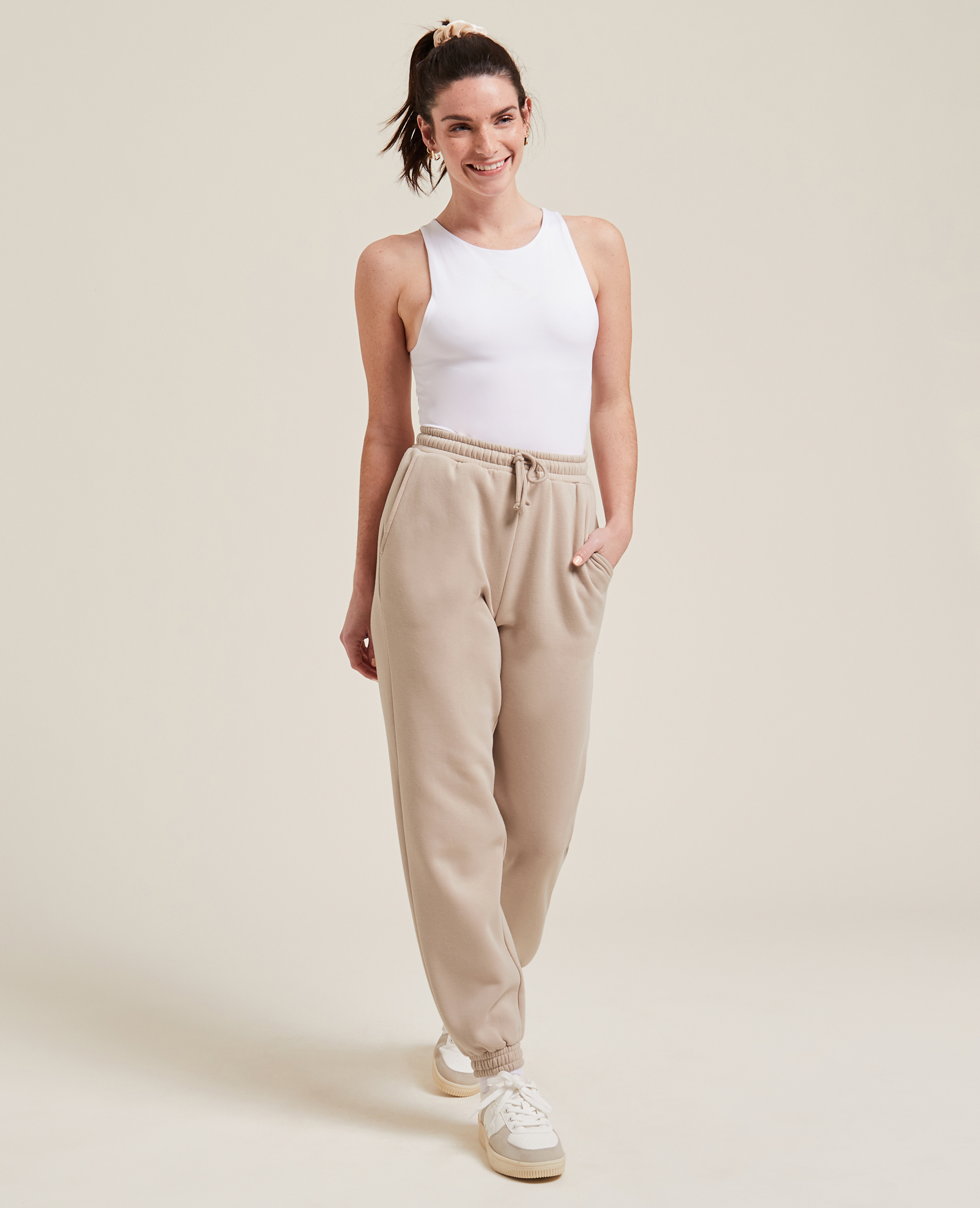 Pantalon de jogging en molleton beige - Pimkie