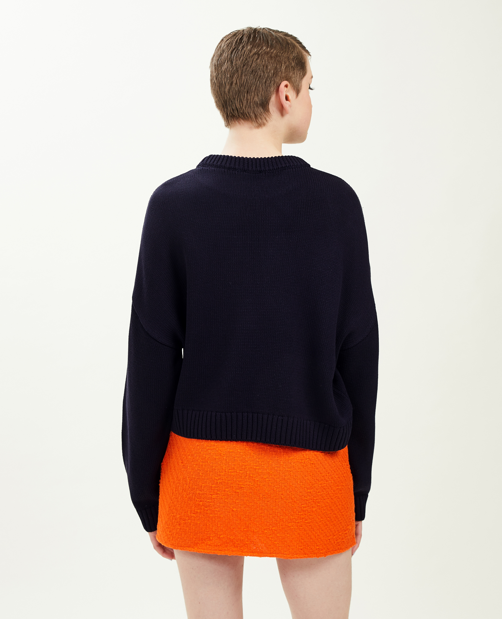 Pull court en maille bleu marine - Pimkie