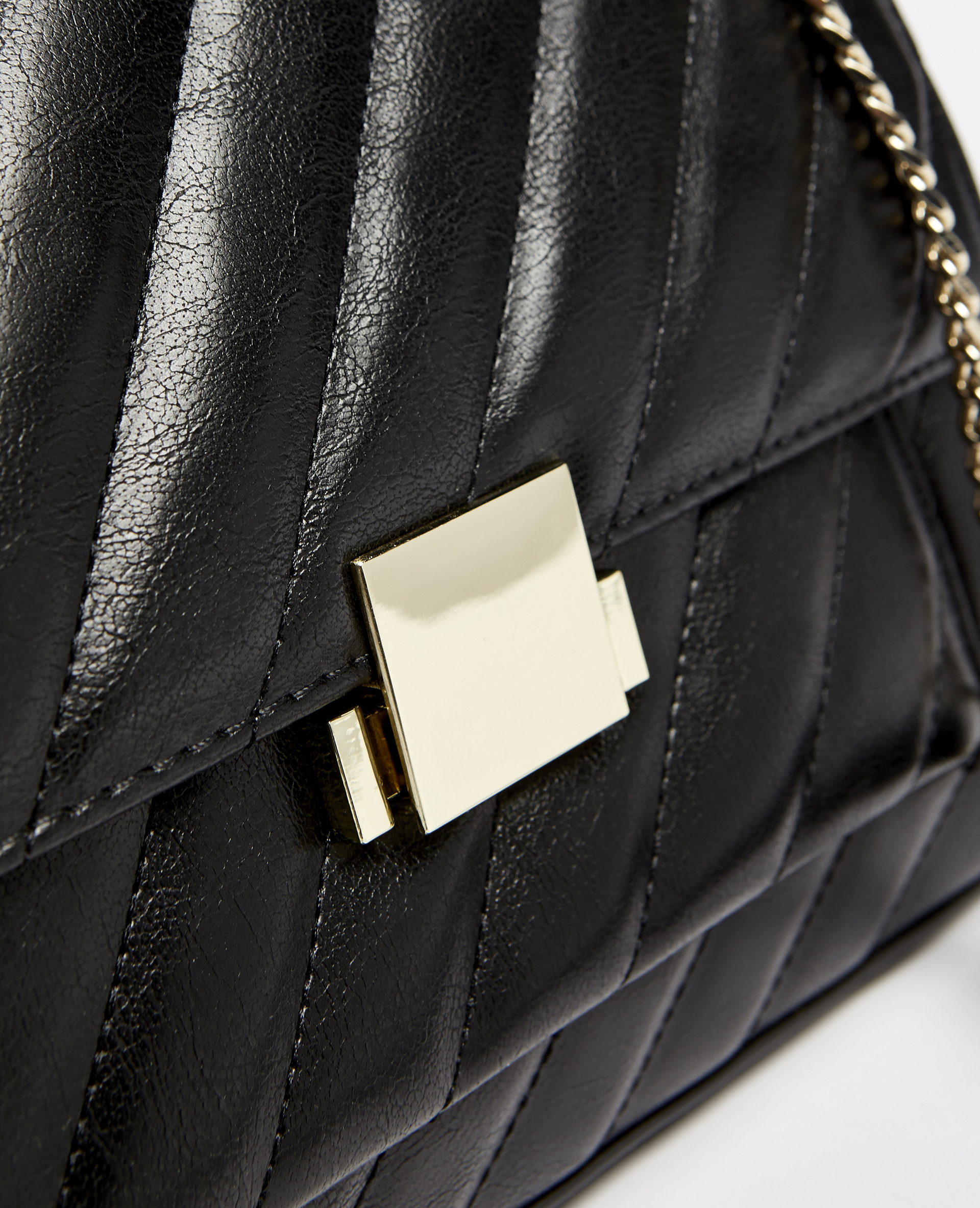 Sac faux cuir effet matelassé noir - Pimkie