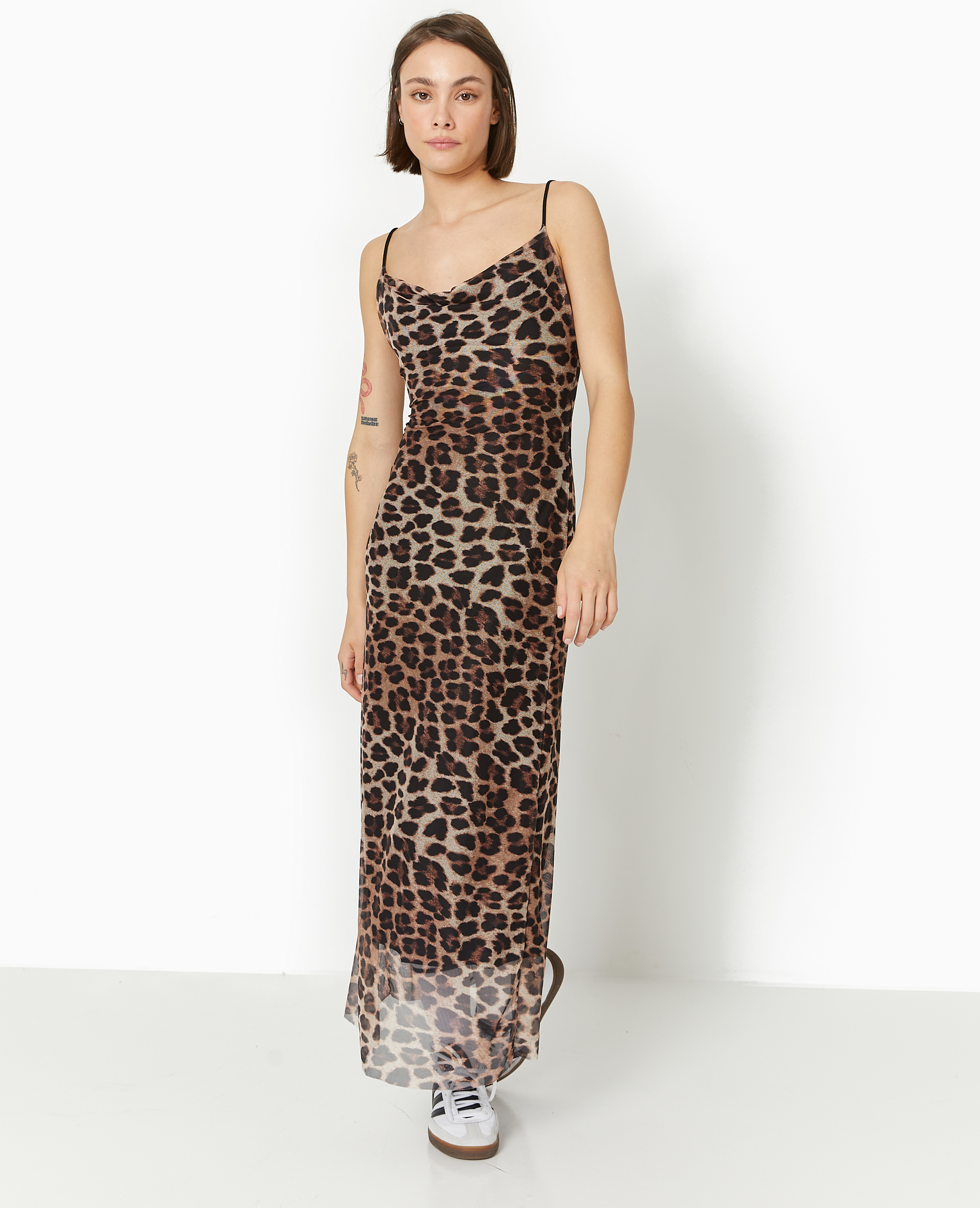 Robe longue en mesh motif leopard Pimkie