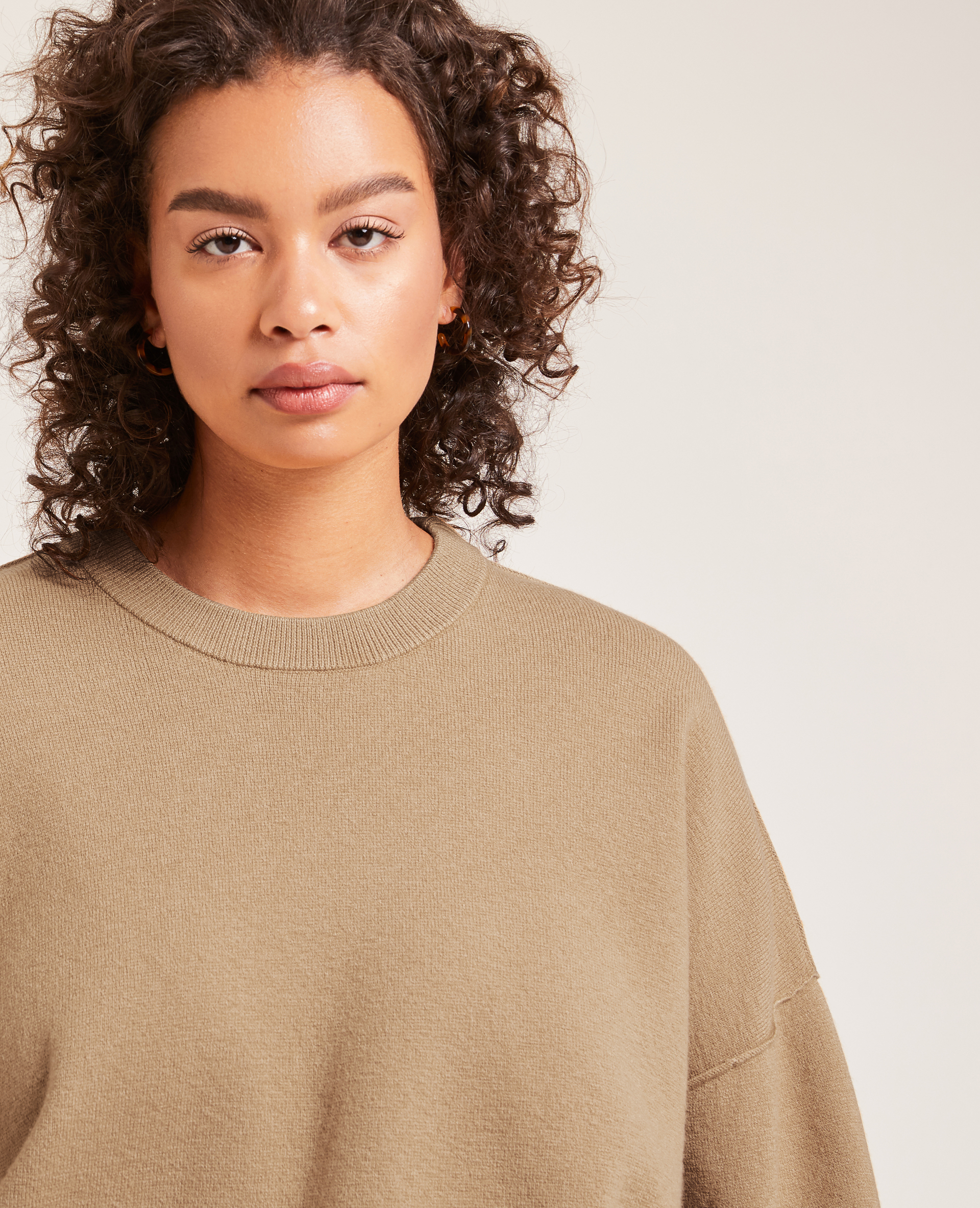 Pull large en maille marron - Pimkie