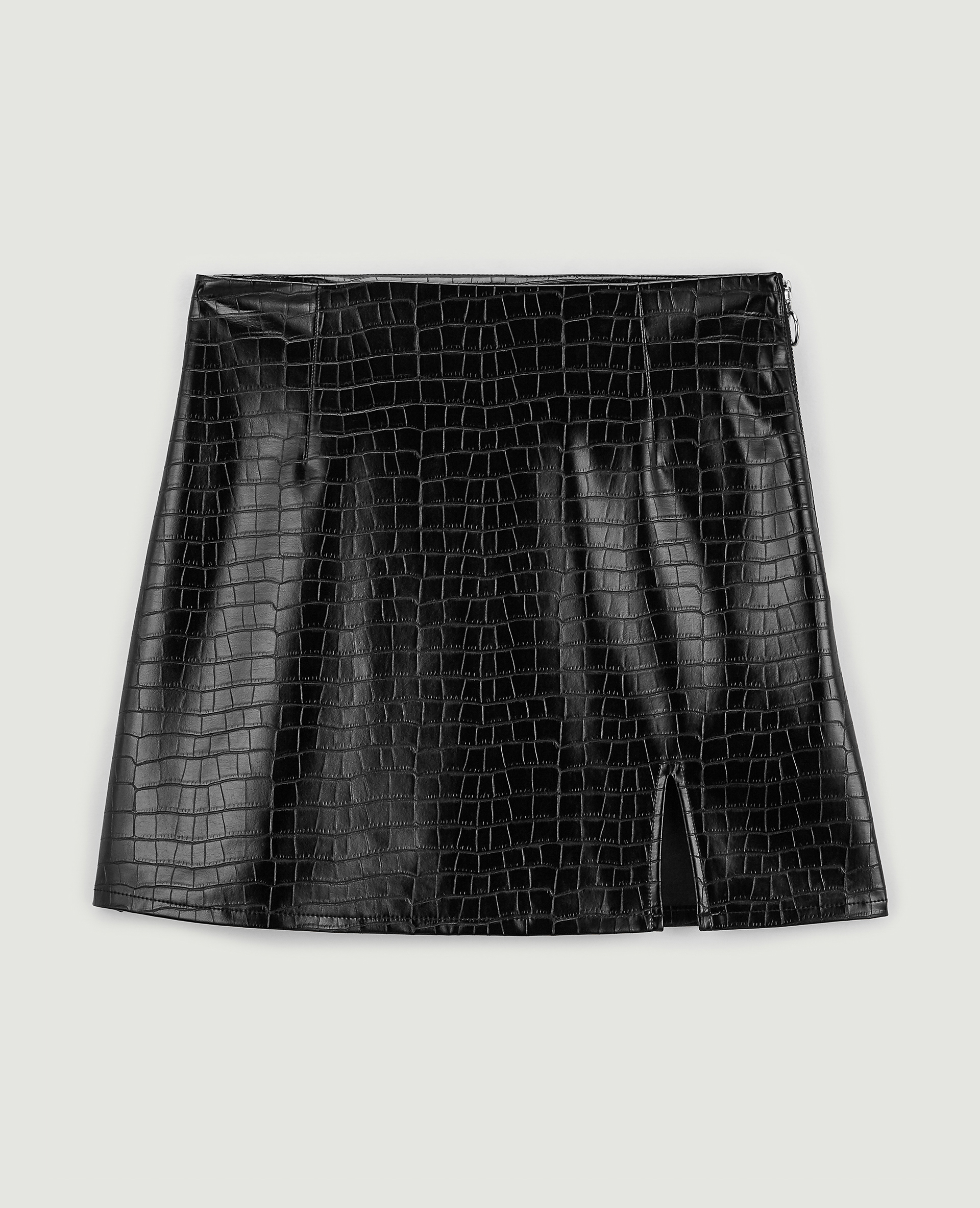 Jupe courte simili cuir noir - Pimkie