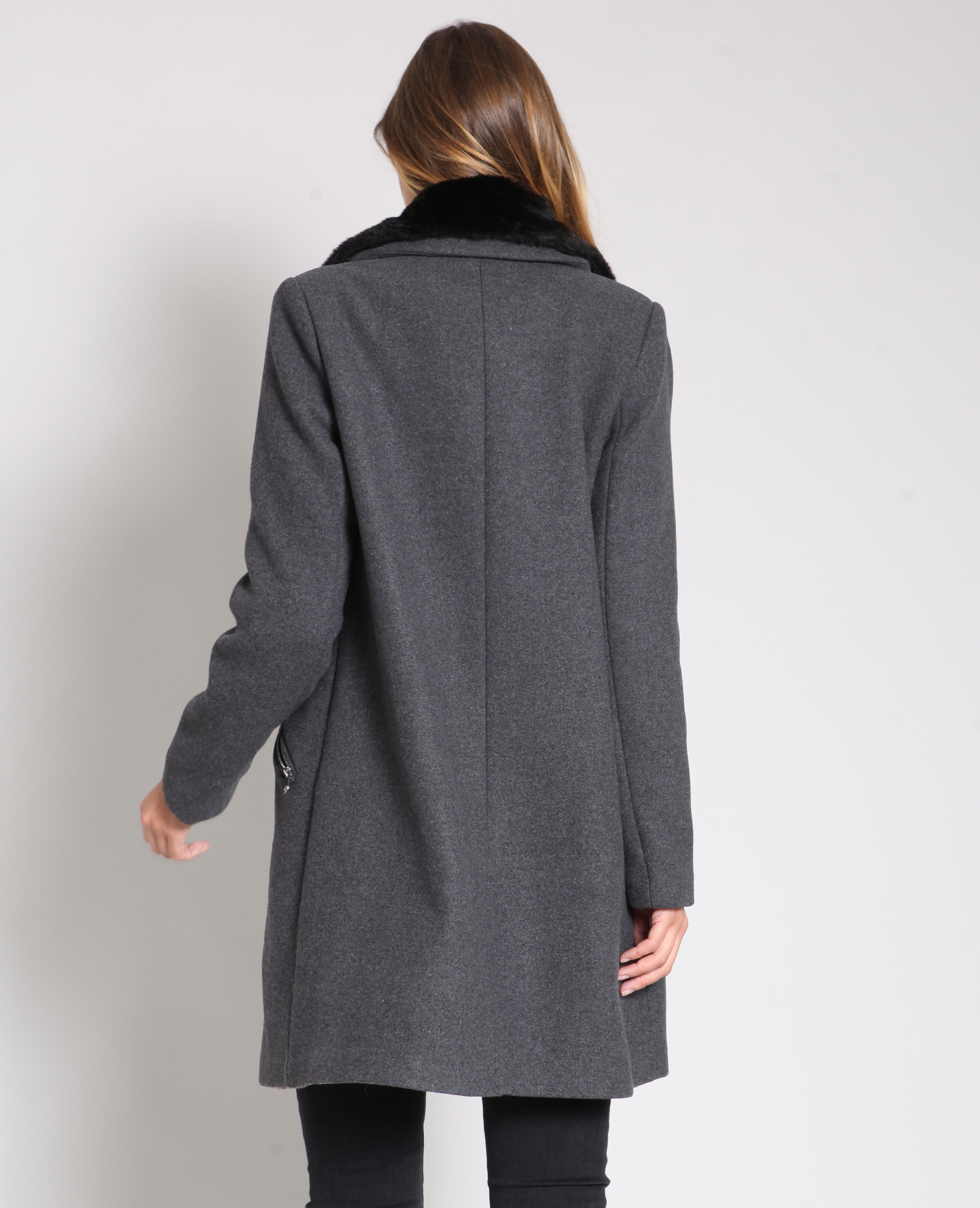 Manteau long gris - Pimkie
