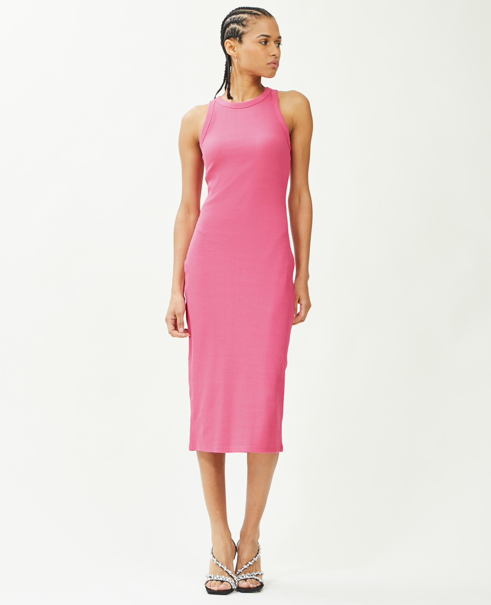 Robe débardeur maille côtelée rose - Pimkie