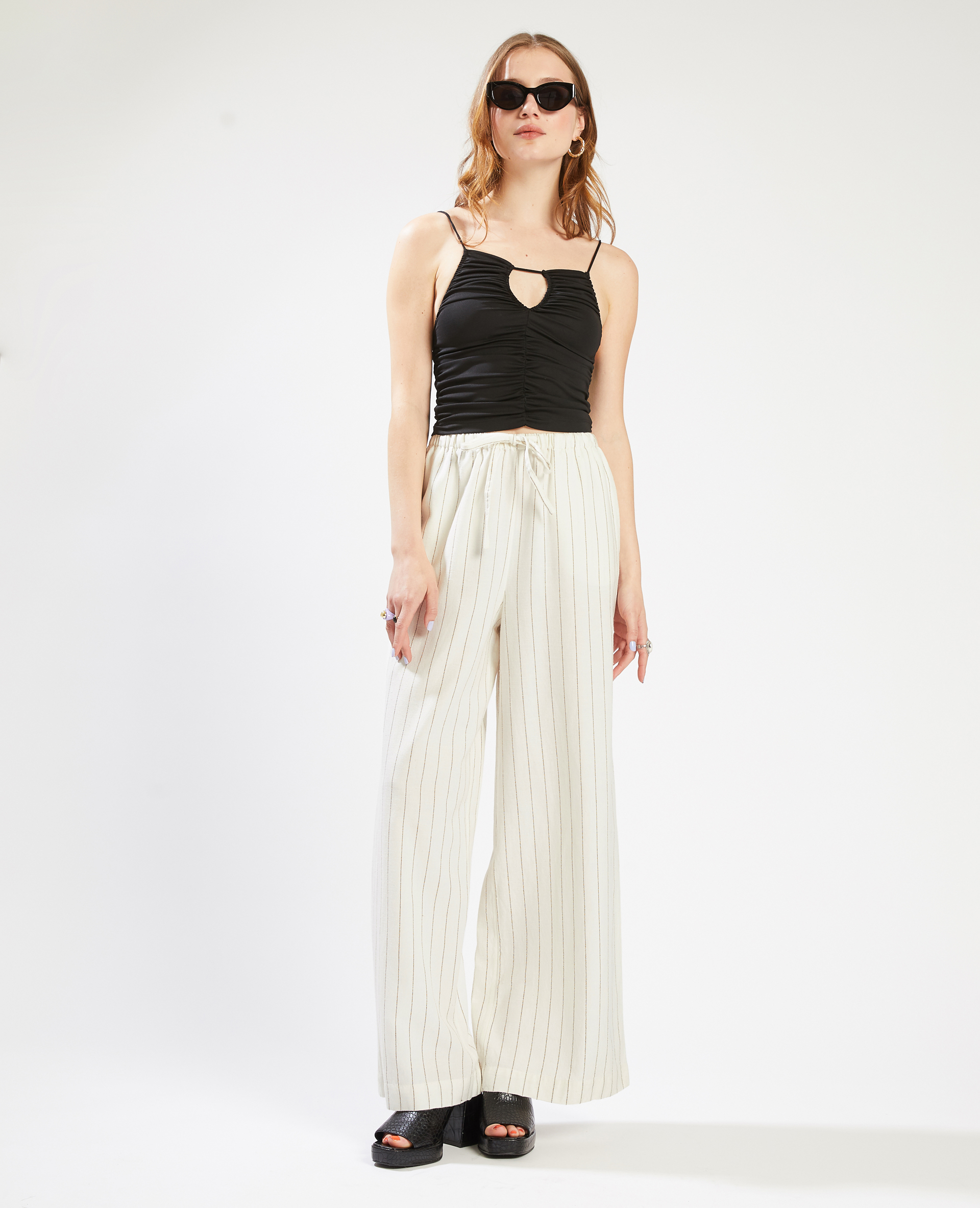 Pantalon large et droit SMALL rose clair - Pimkie