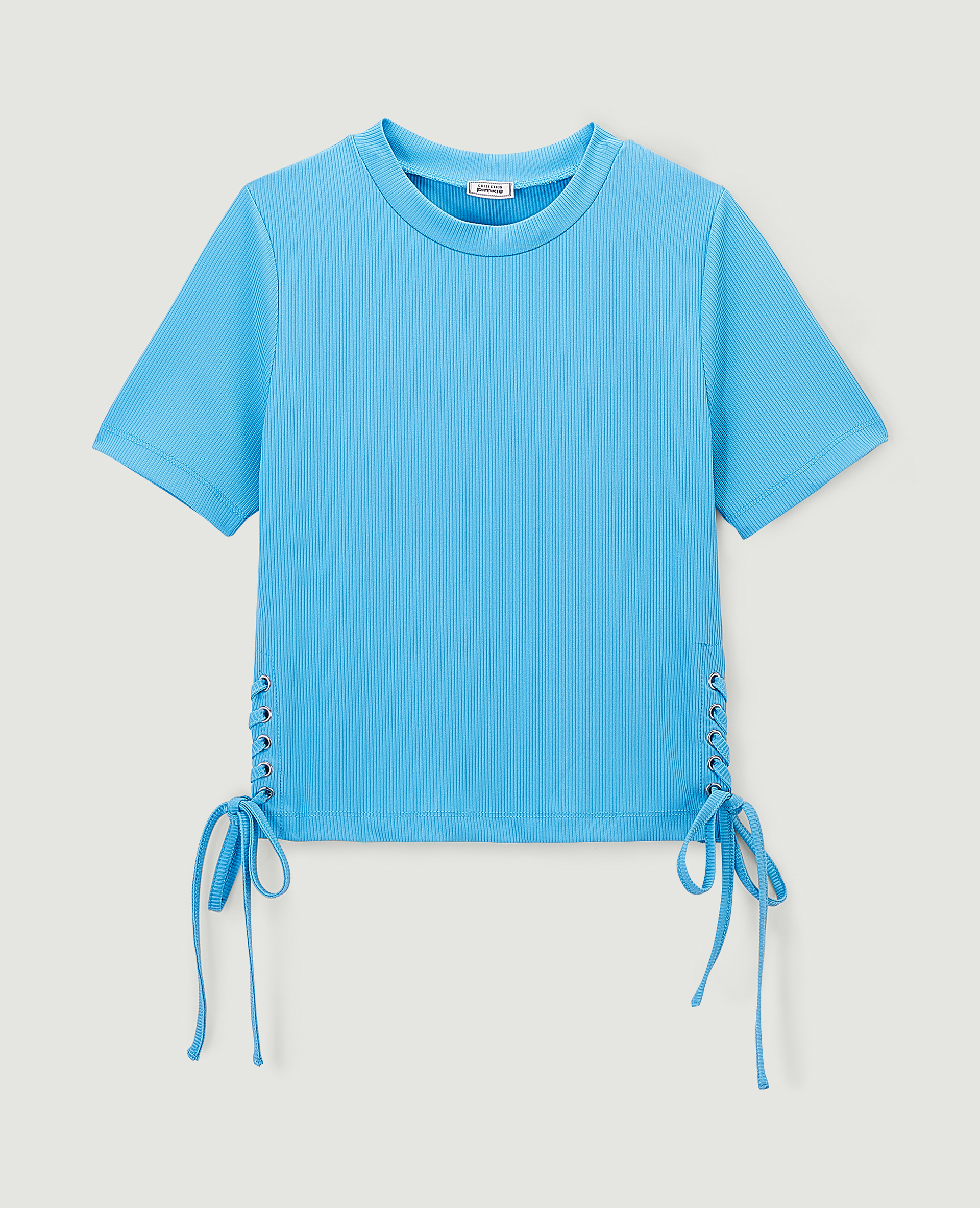 T-shirt à laçages bleu - Pimkie