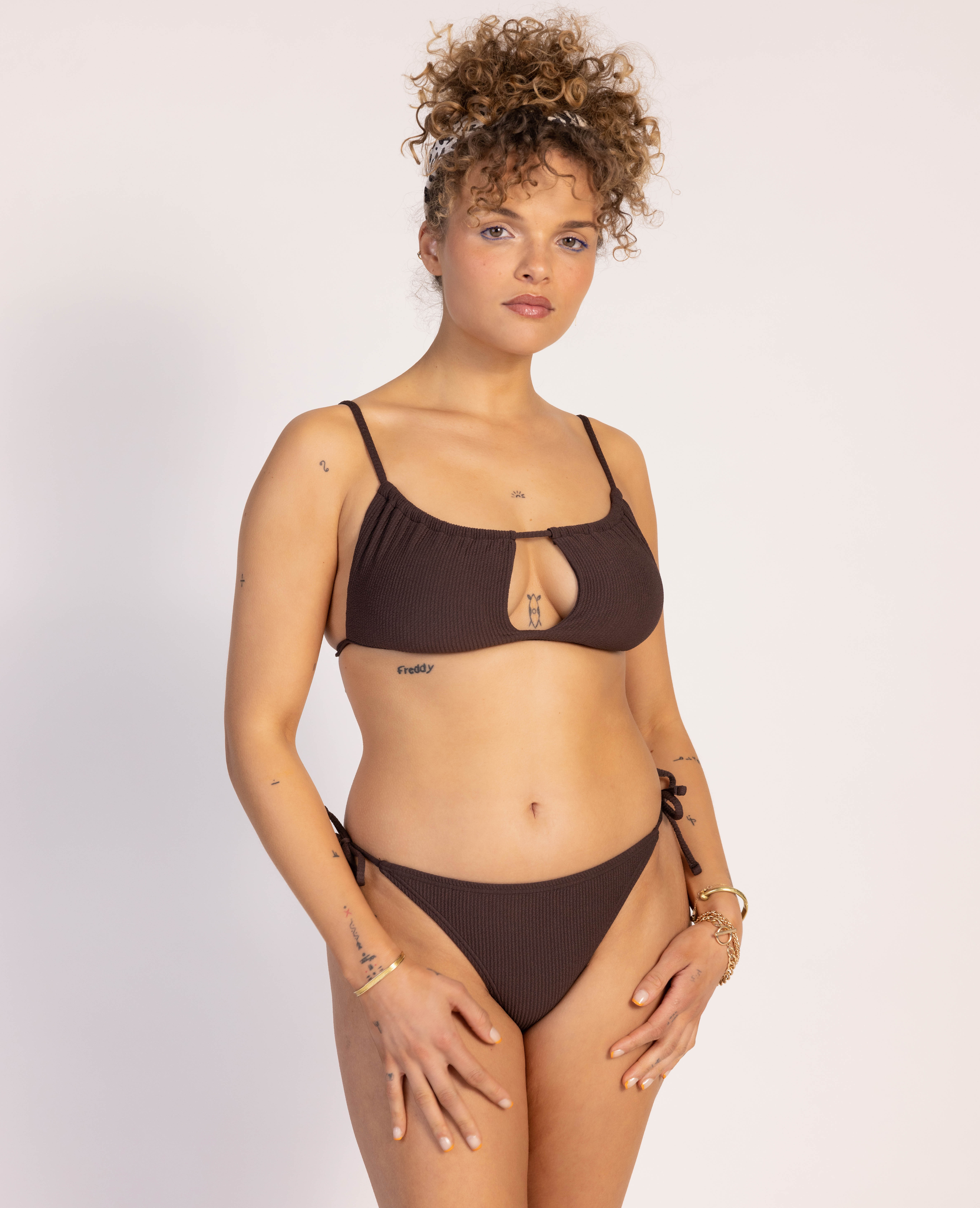 Haut de maillot bandeau avec découpe marron - Pimkie