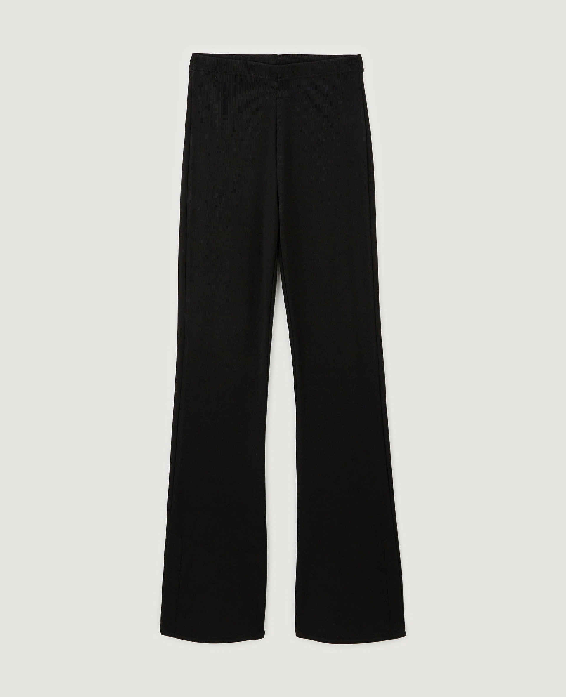 Pantalon flare en maille côtelée noir - Pimkie