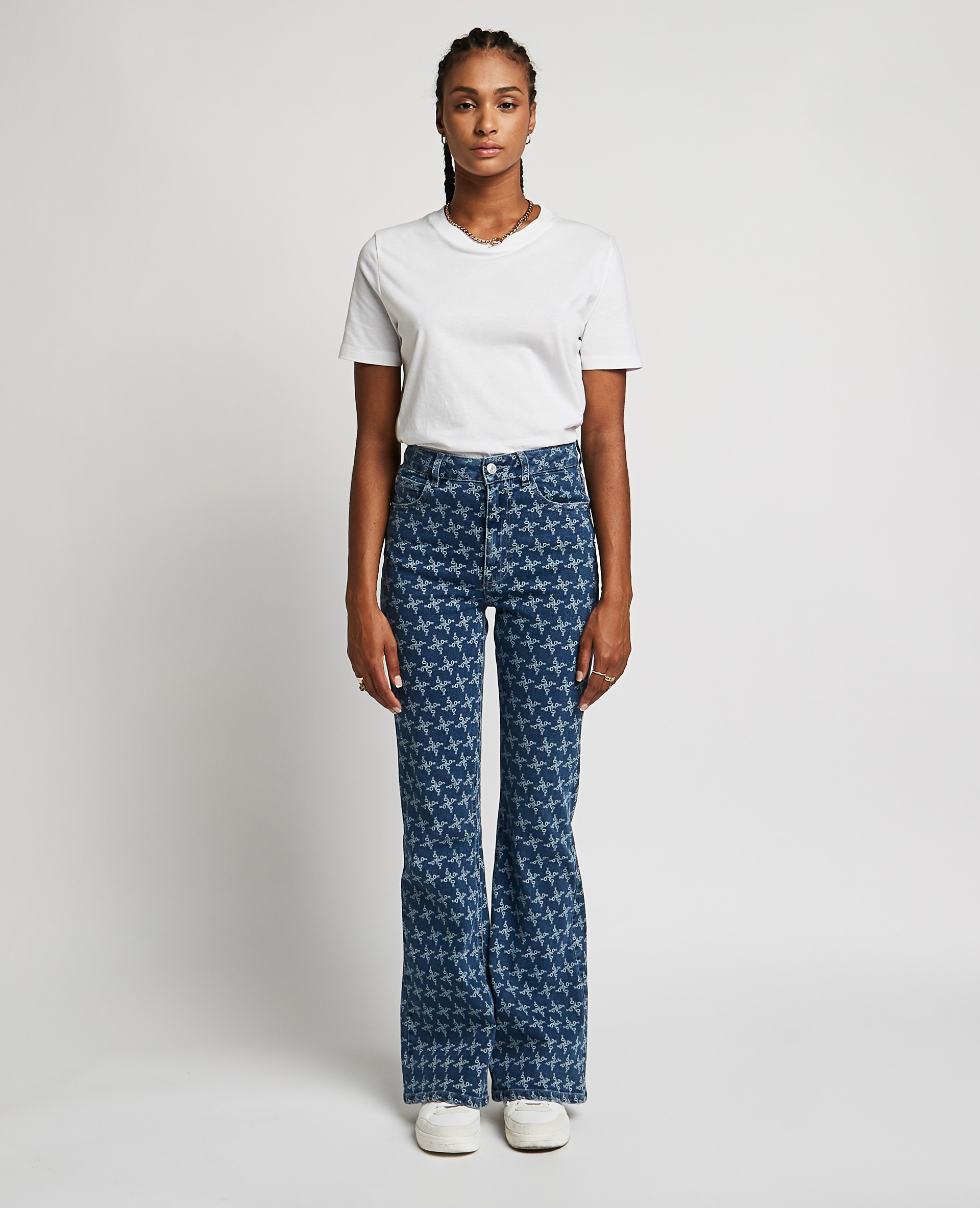 Jean flare taille haute bleu - Pimkie