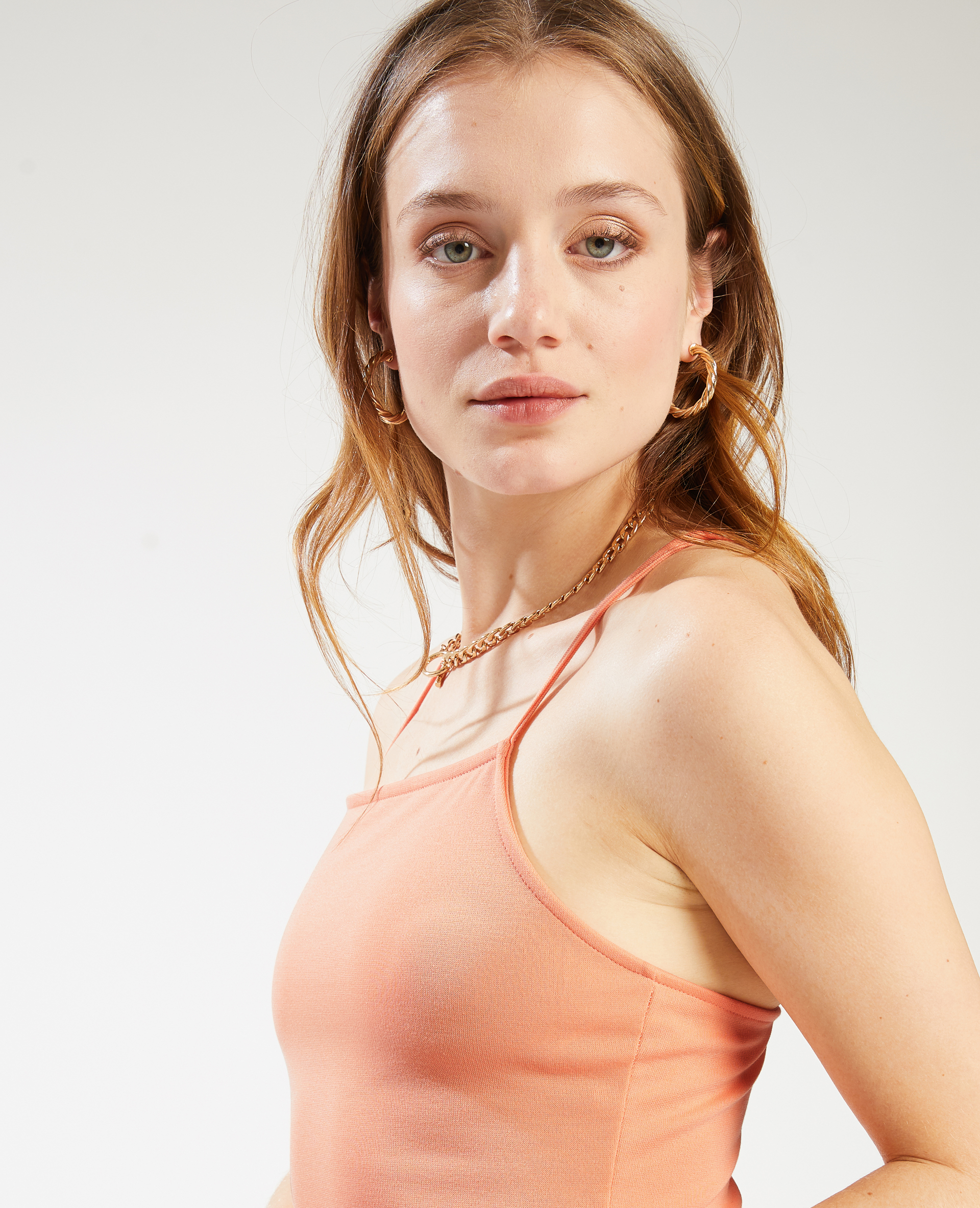 Robe courte bretelles croisées orange - Pimkie