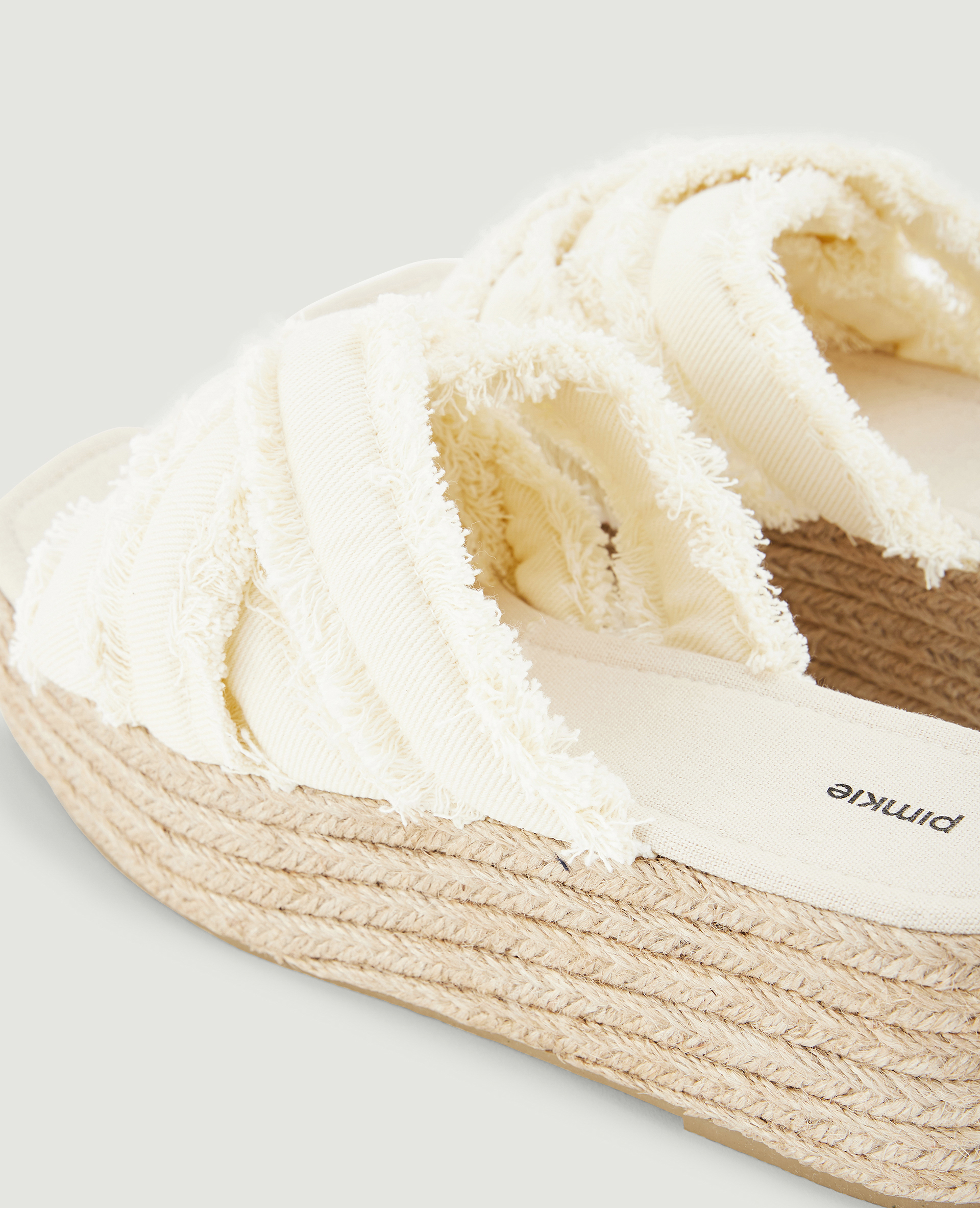 Mules semelles compensées en corde blanc - Pimkie