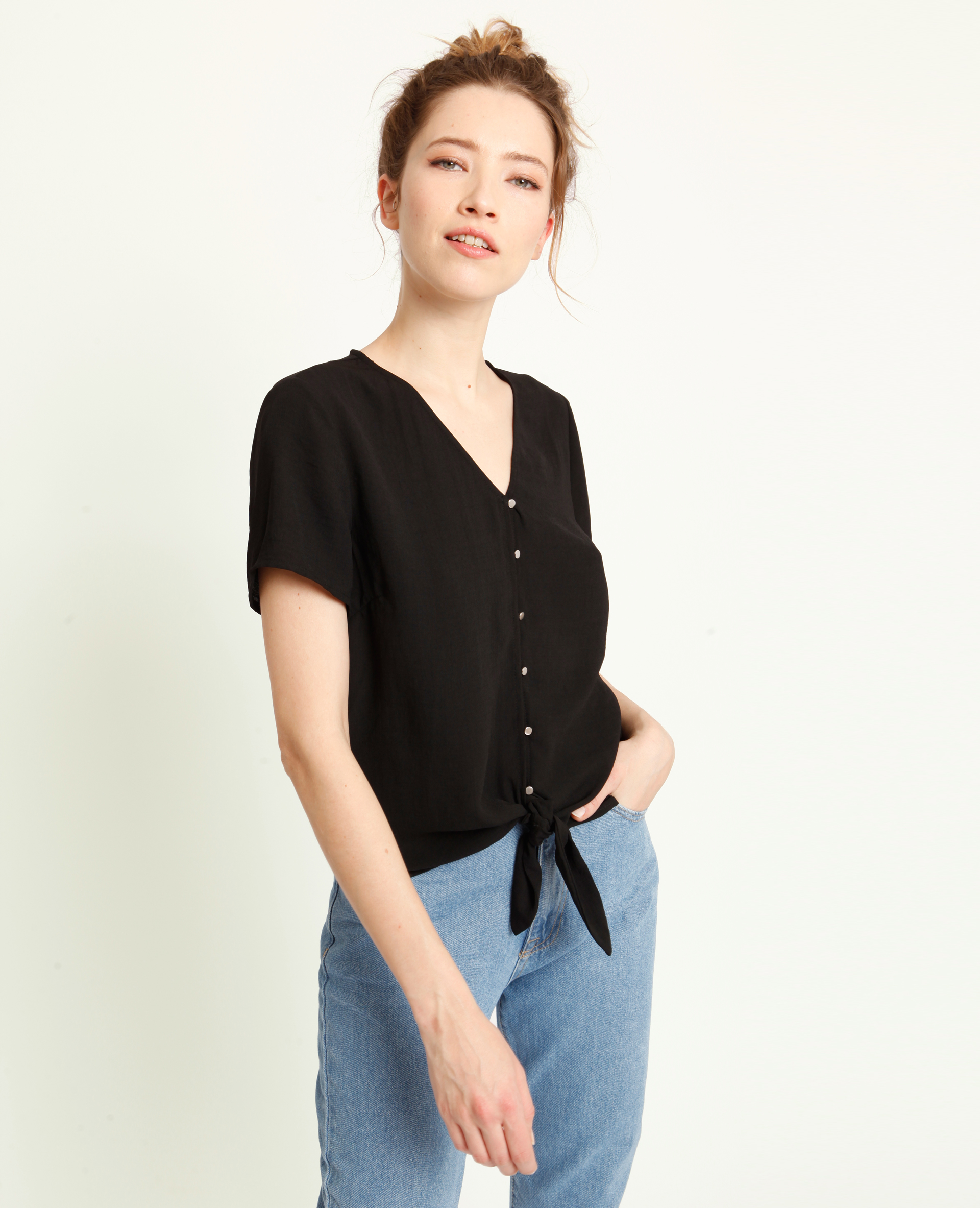 Top à nouer noir - Pimkie