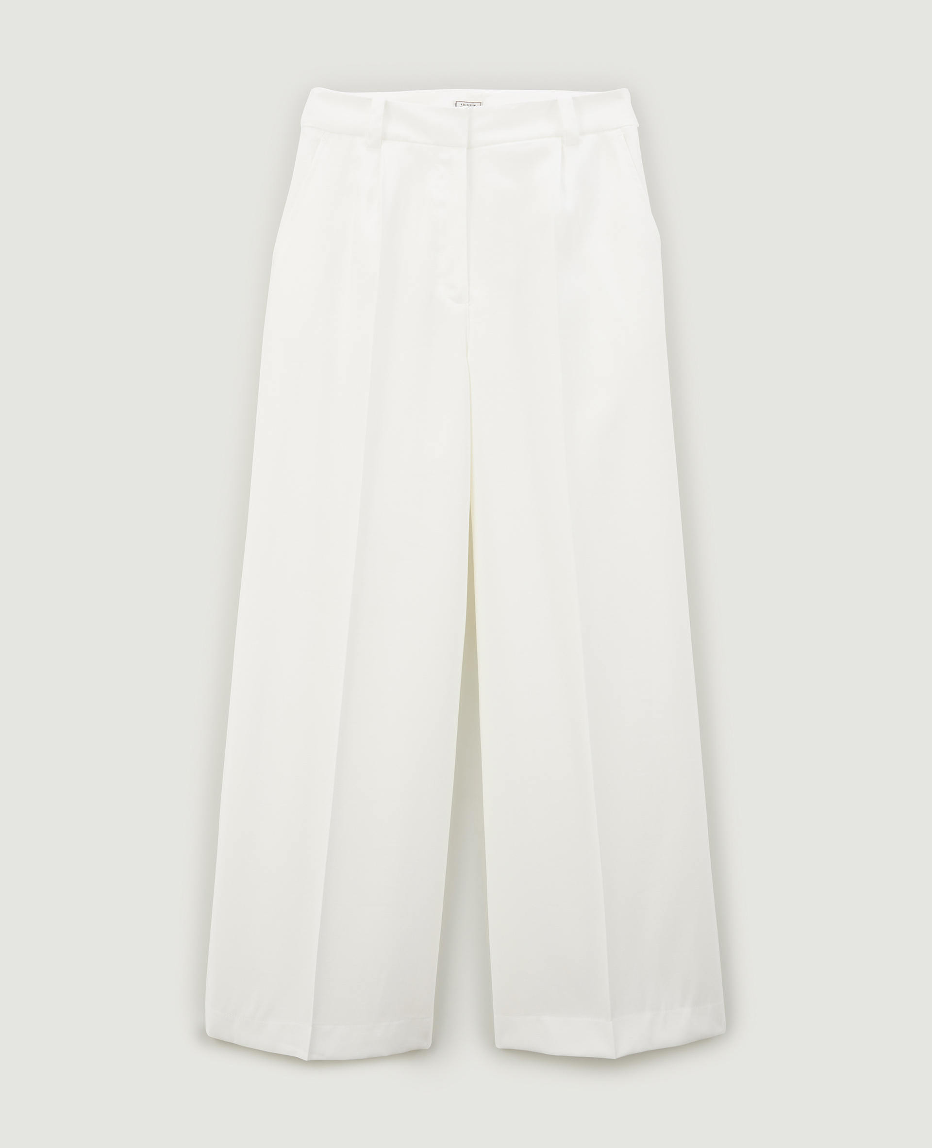 Mode Pantalons Pantalons taille haute Twinners Pantalon taille haute blanc cass\u00e9 style d\u00e9contract\u00e9 