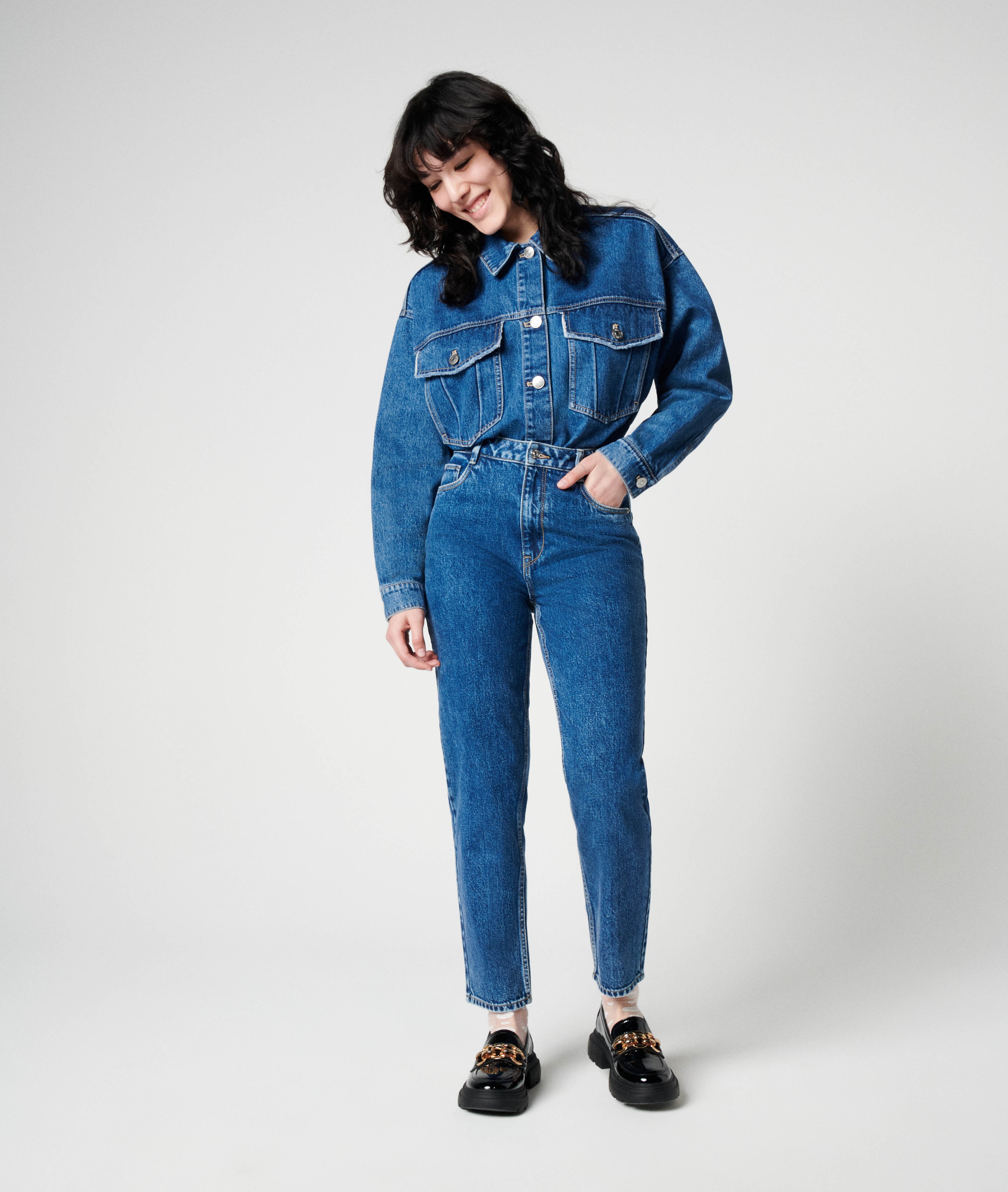 Jean mom taille haute bleu - Pimkie