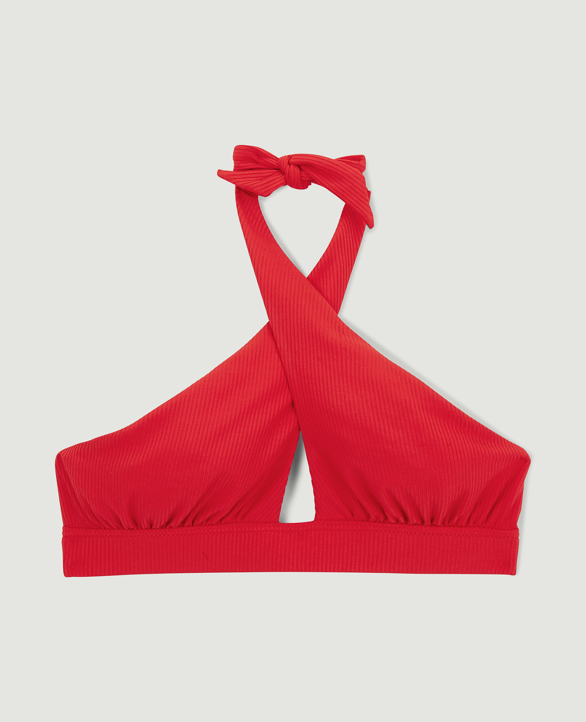 Haut de maillot triangle foulard croisé rouge - Pimkie