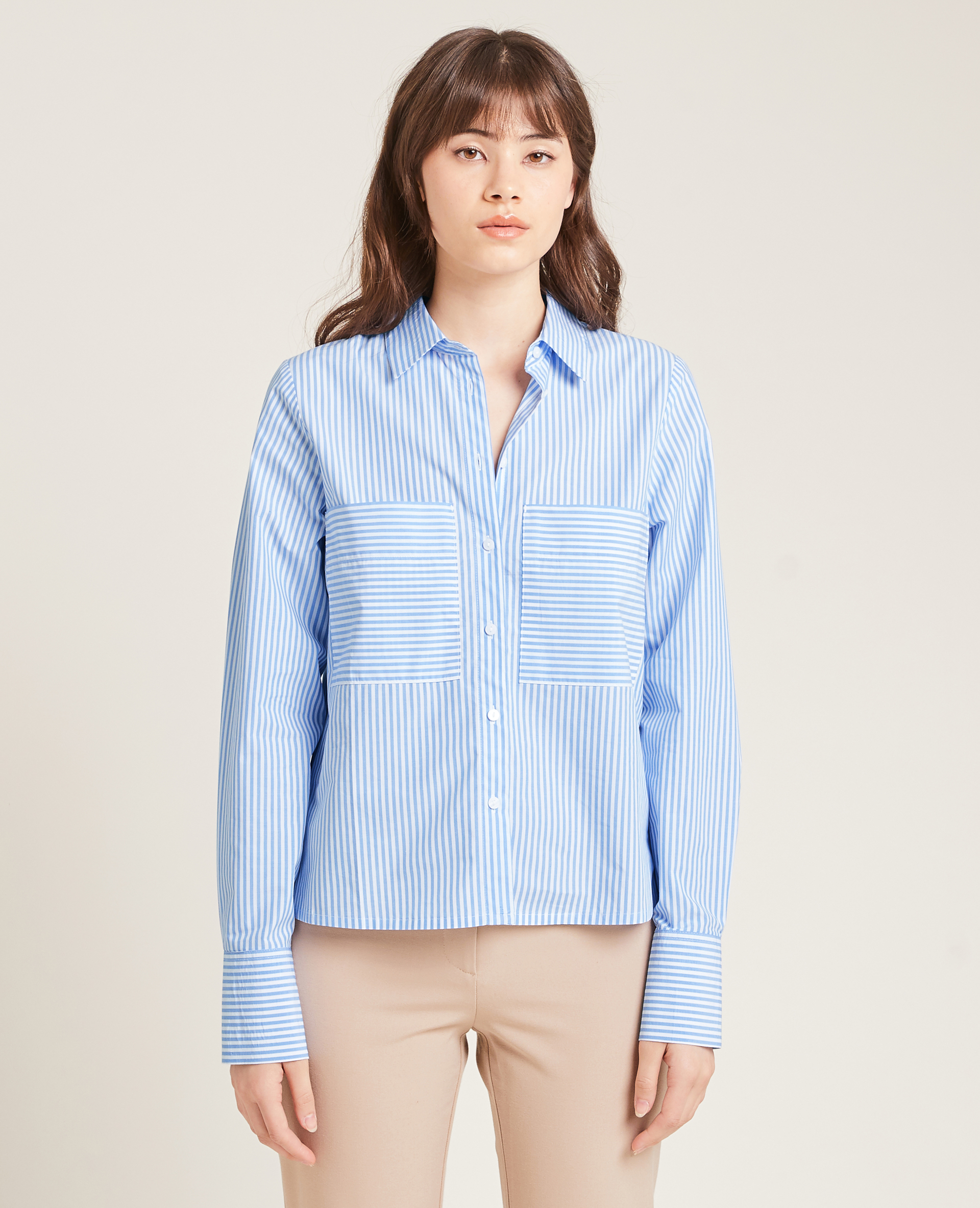 Chemise manches longues bleu - Pimkie