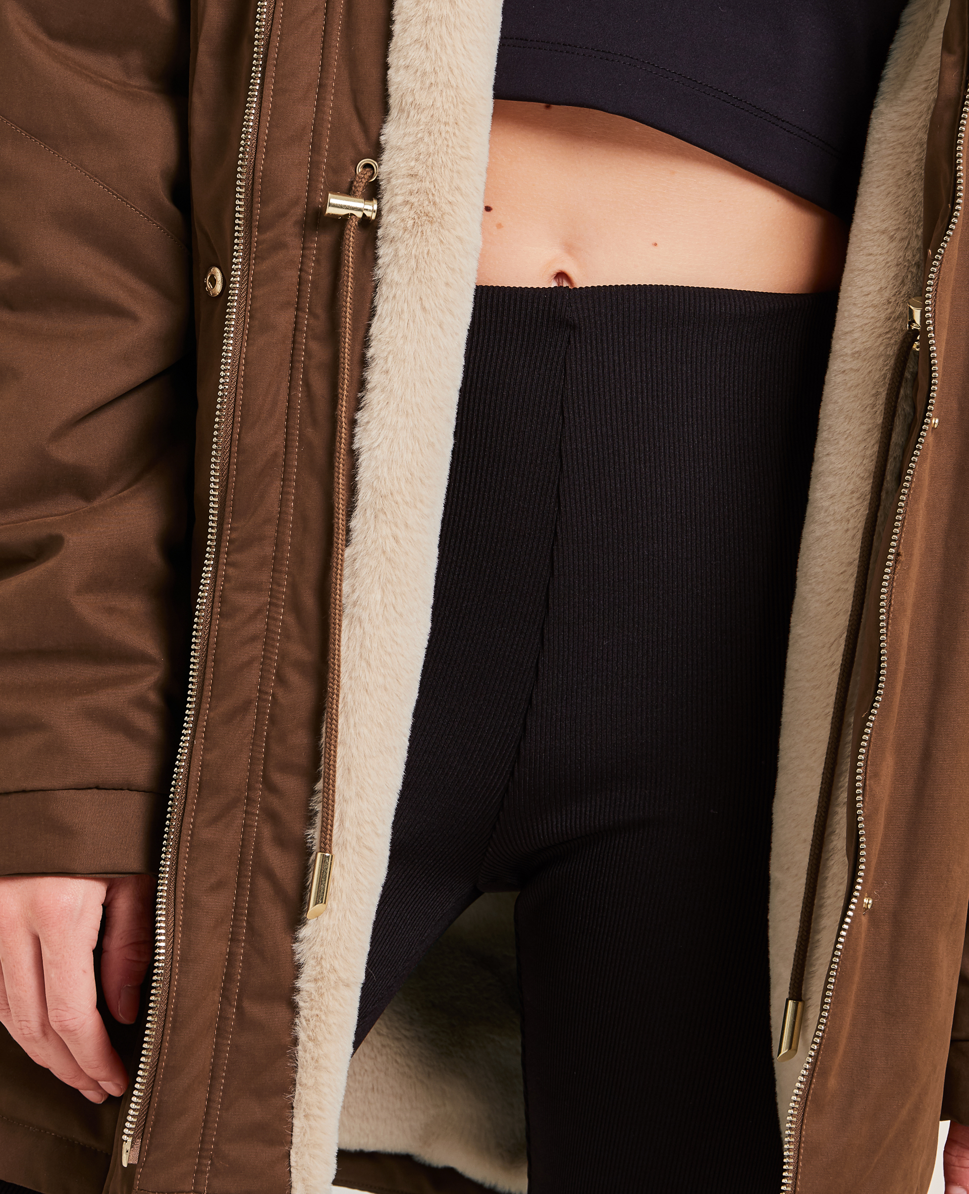 Parka avec doublure fourrure marron - Pimkie