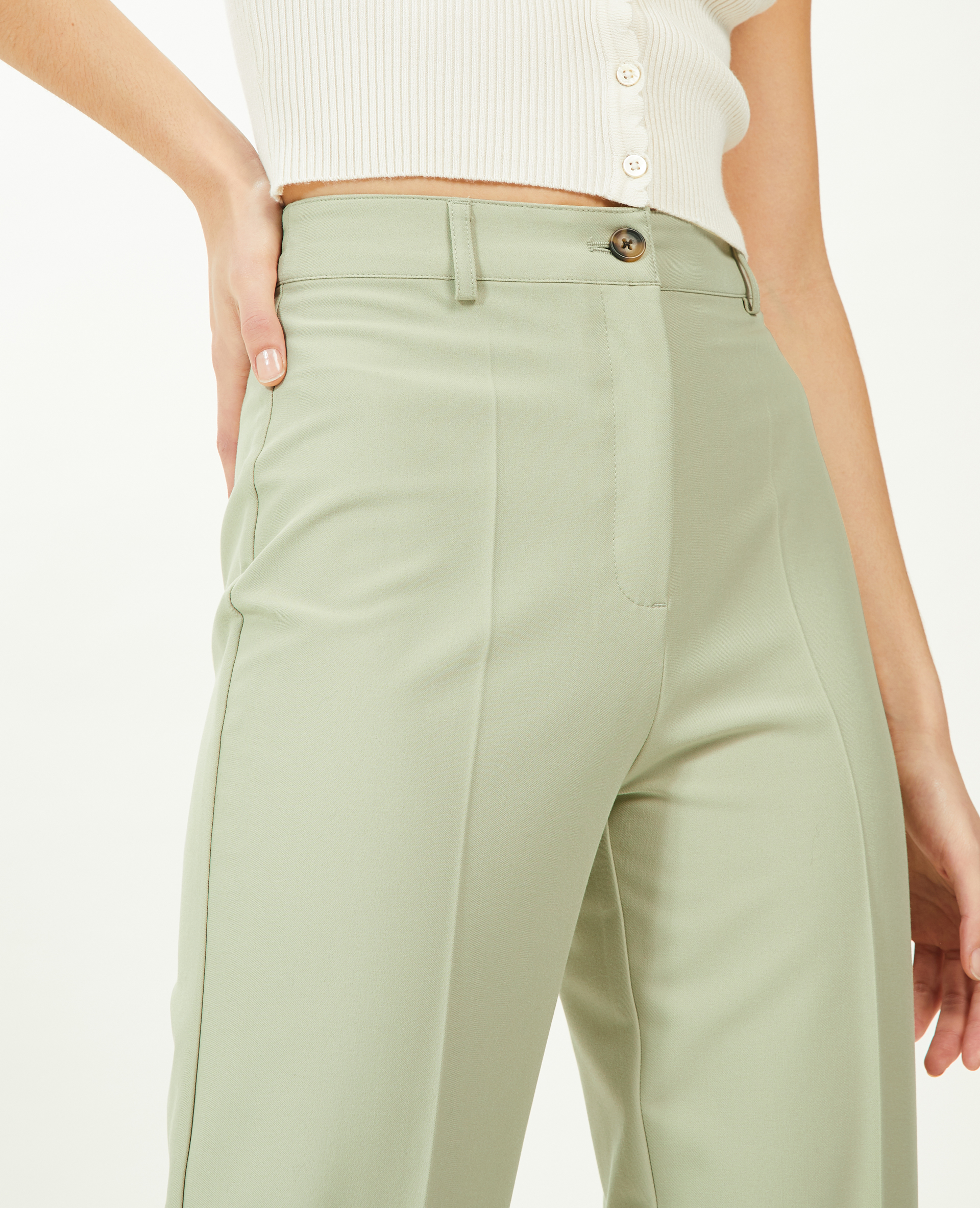 Pantalon droit city vert de gris - Pimkie