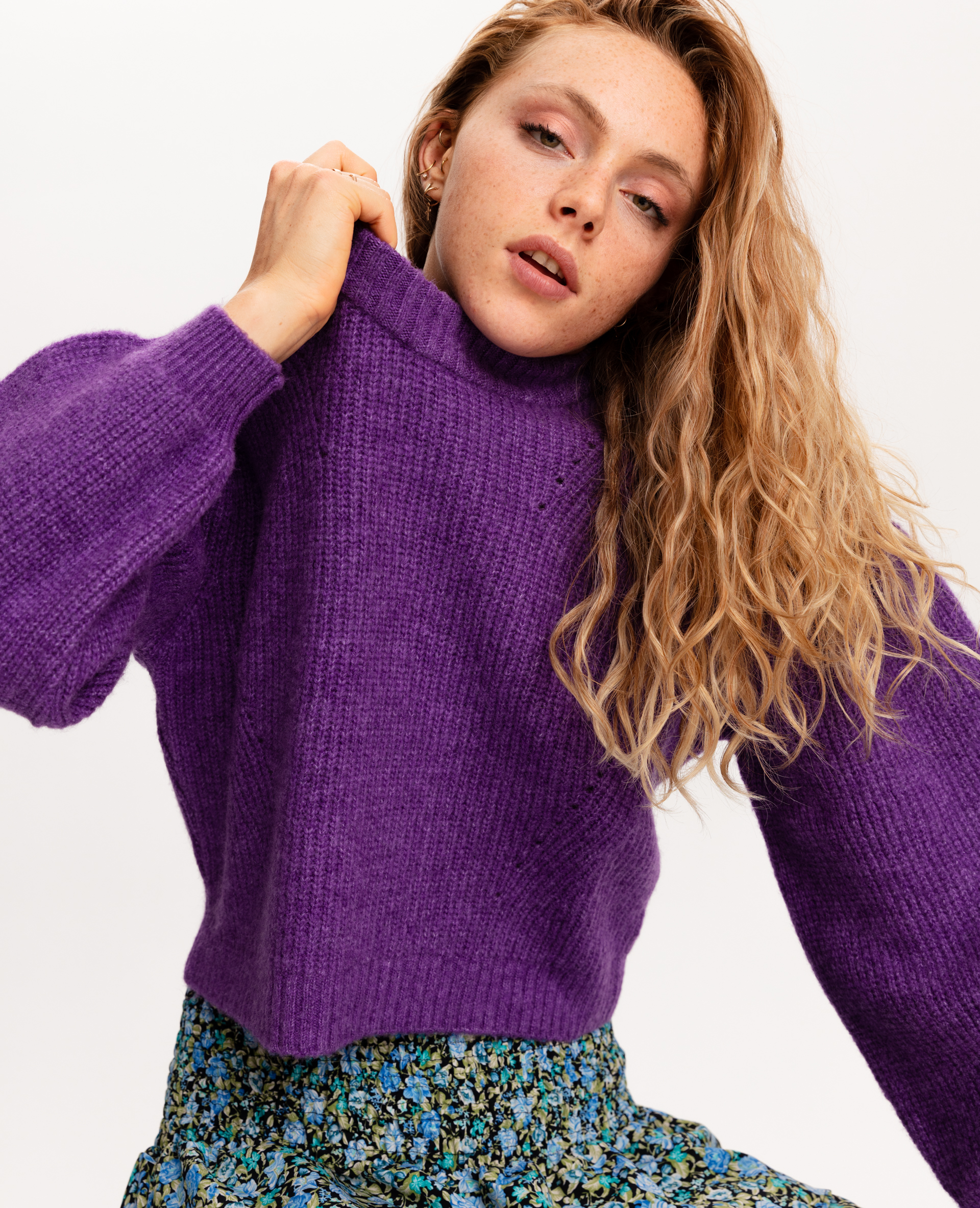 Pull court en grosse maille