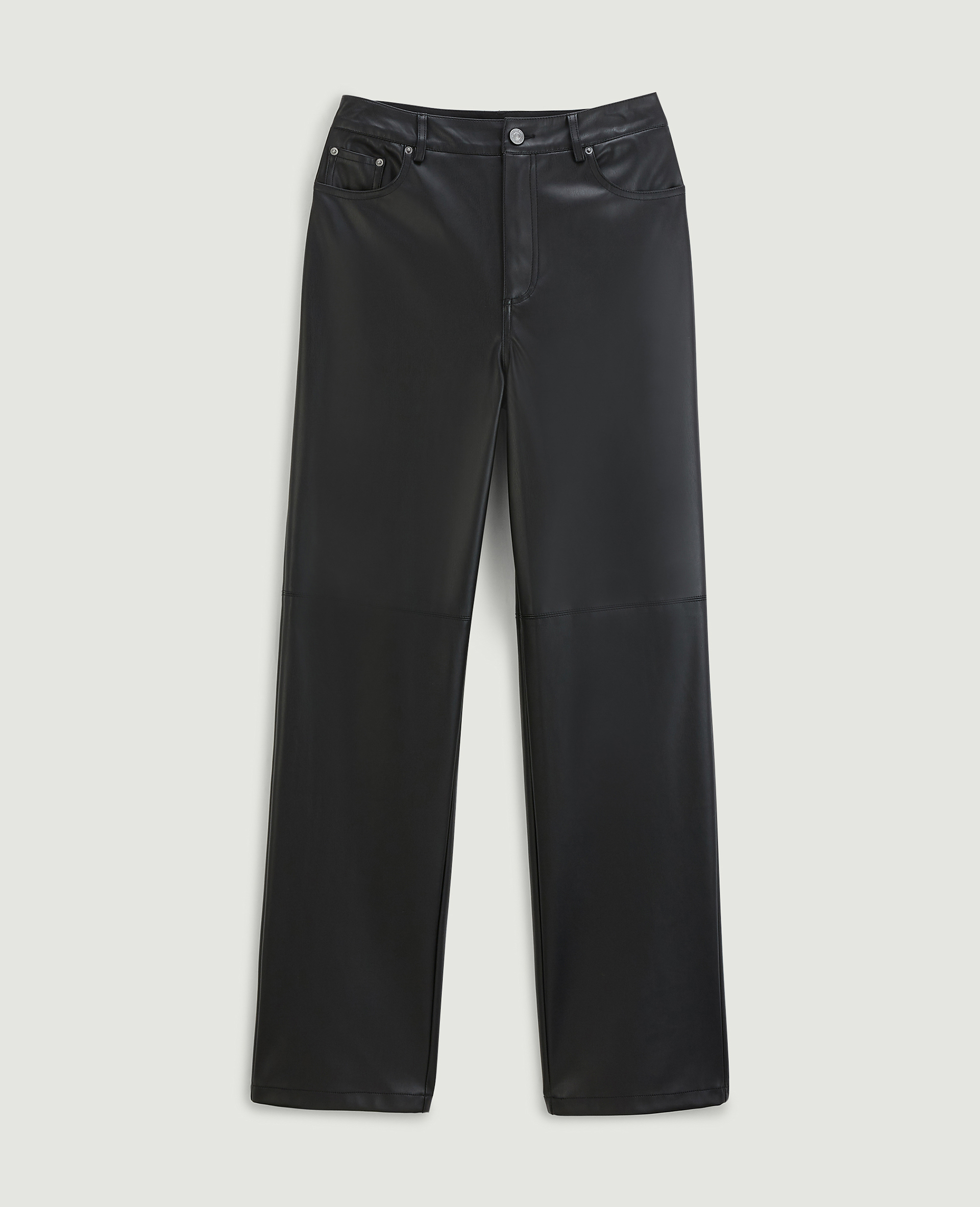 Pantalon droit en simili cuir SMALL noir - Pimkie
