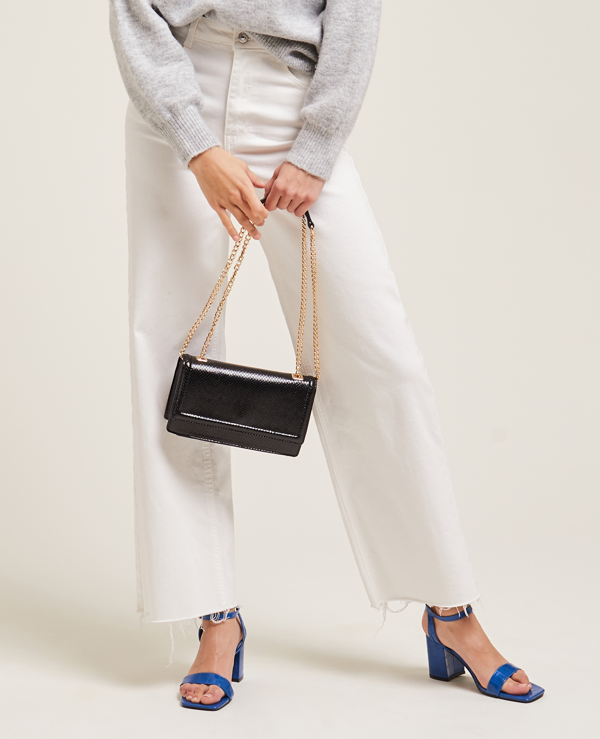 Sac rigide effet serpent noir - Pimkie