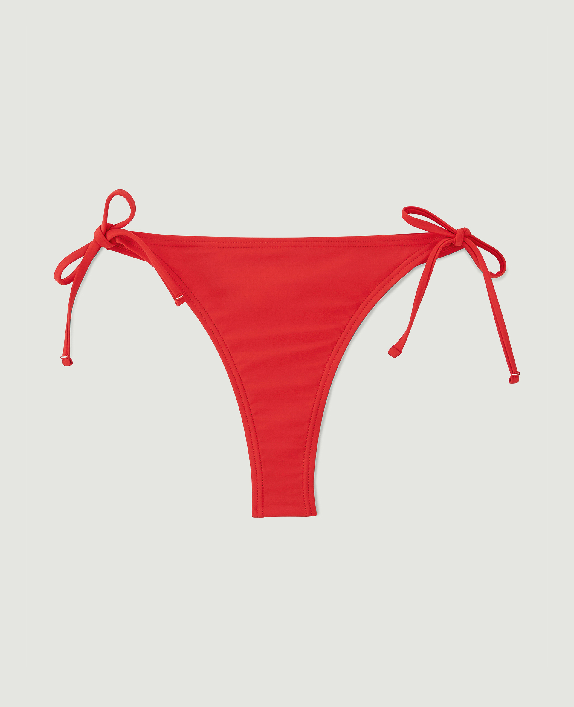 Bas de maillot tanga avec nouettes rouge - Pimkie