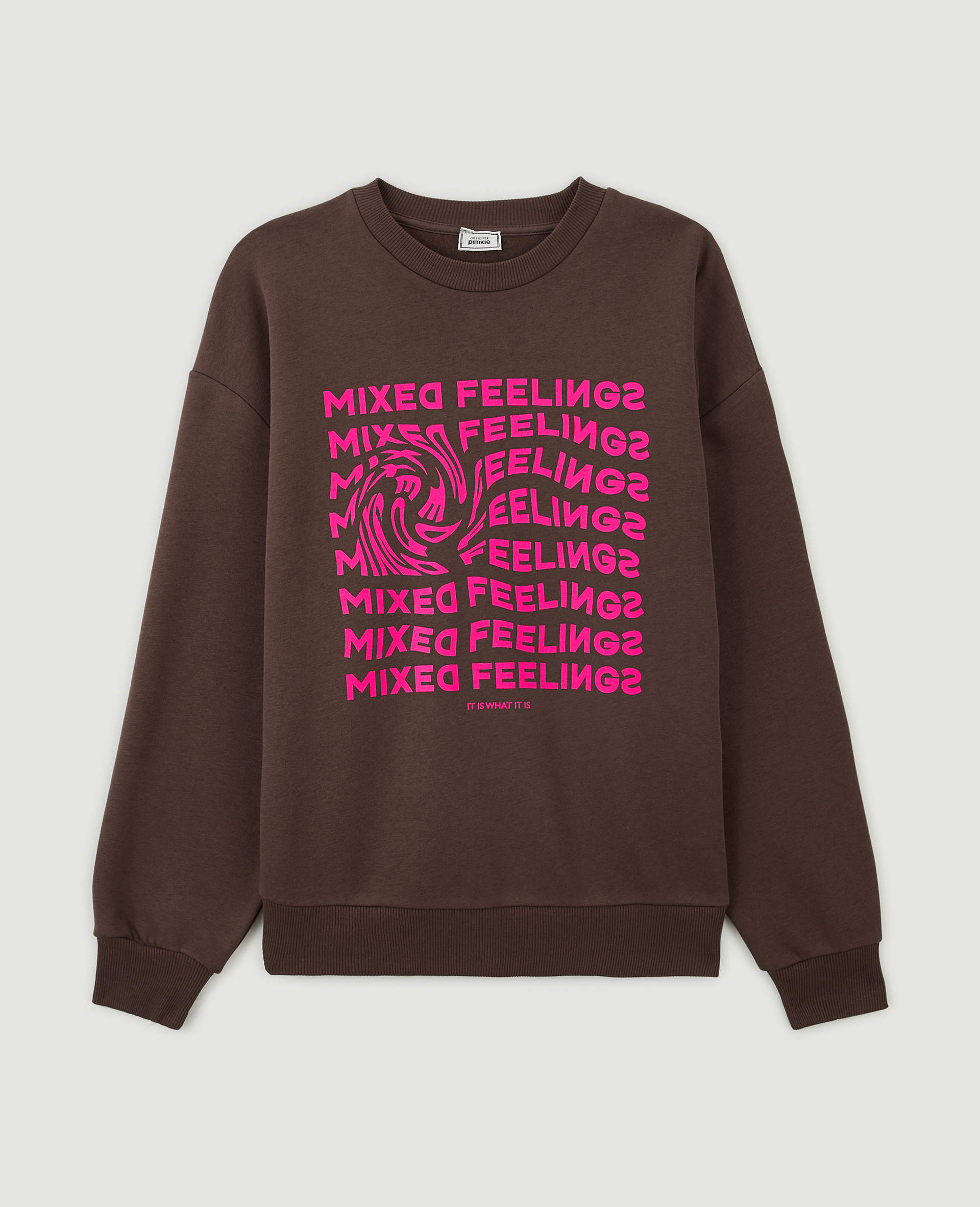 Sweat oversized avec inscription marron - Pimkie