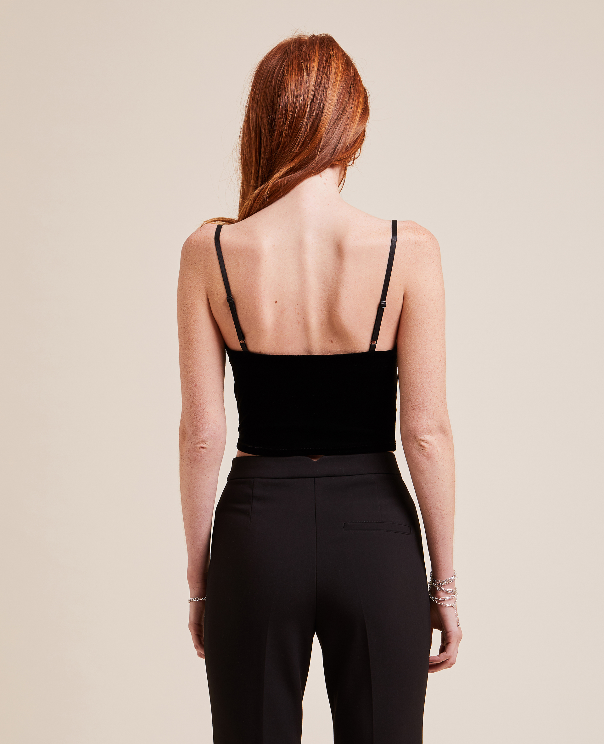 Corset en velours noir - Pimkie