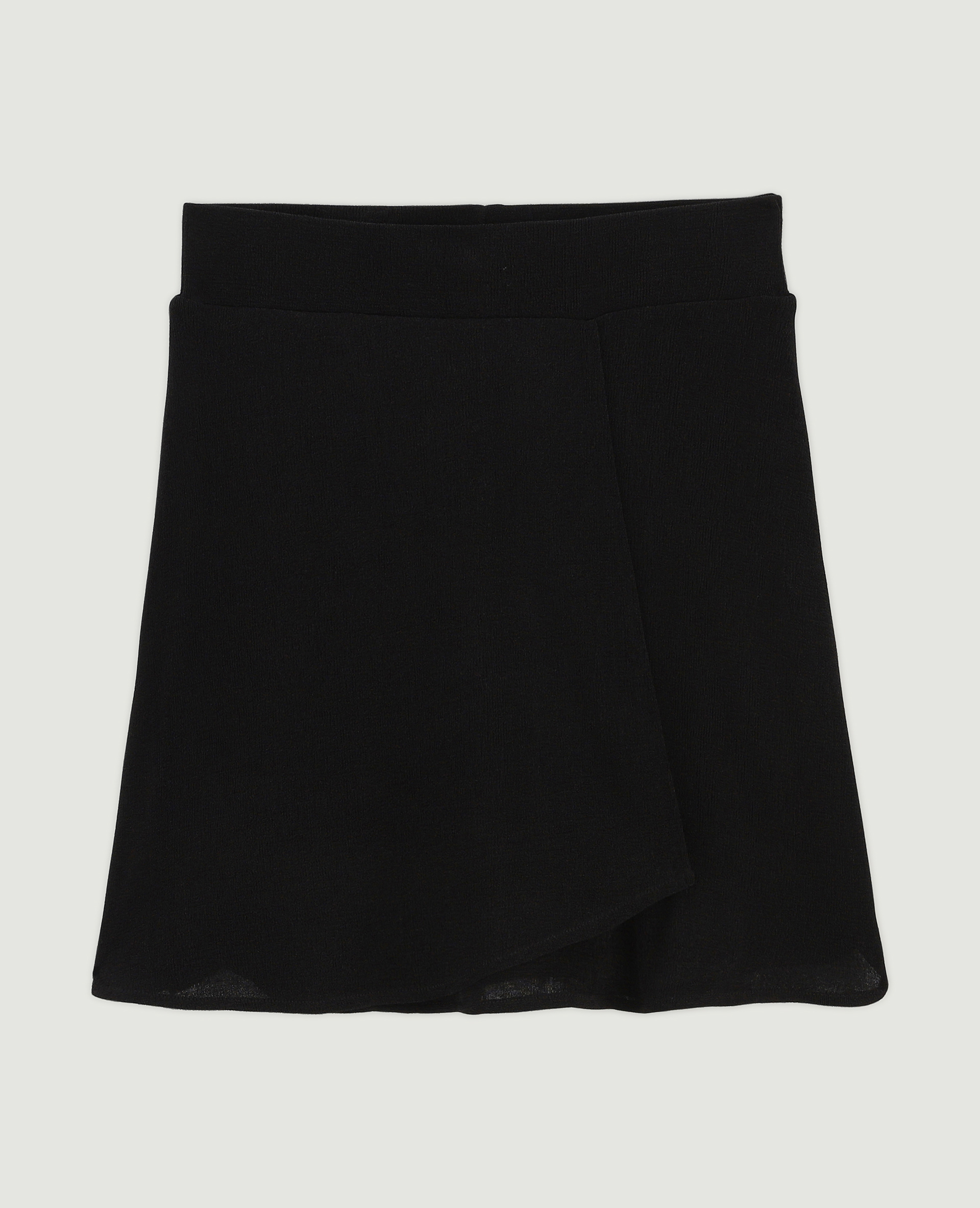 Jupe-short en tissu fluide noir - Pimkie
