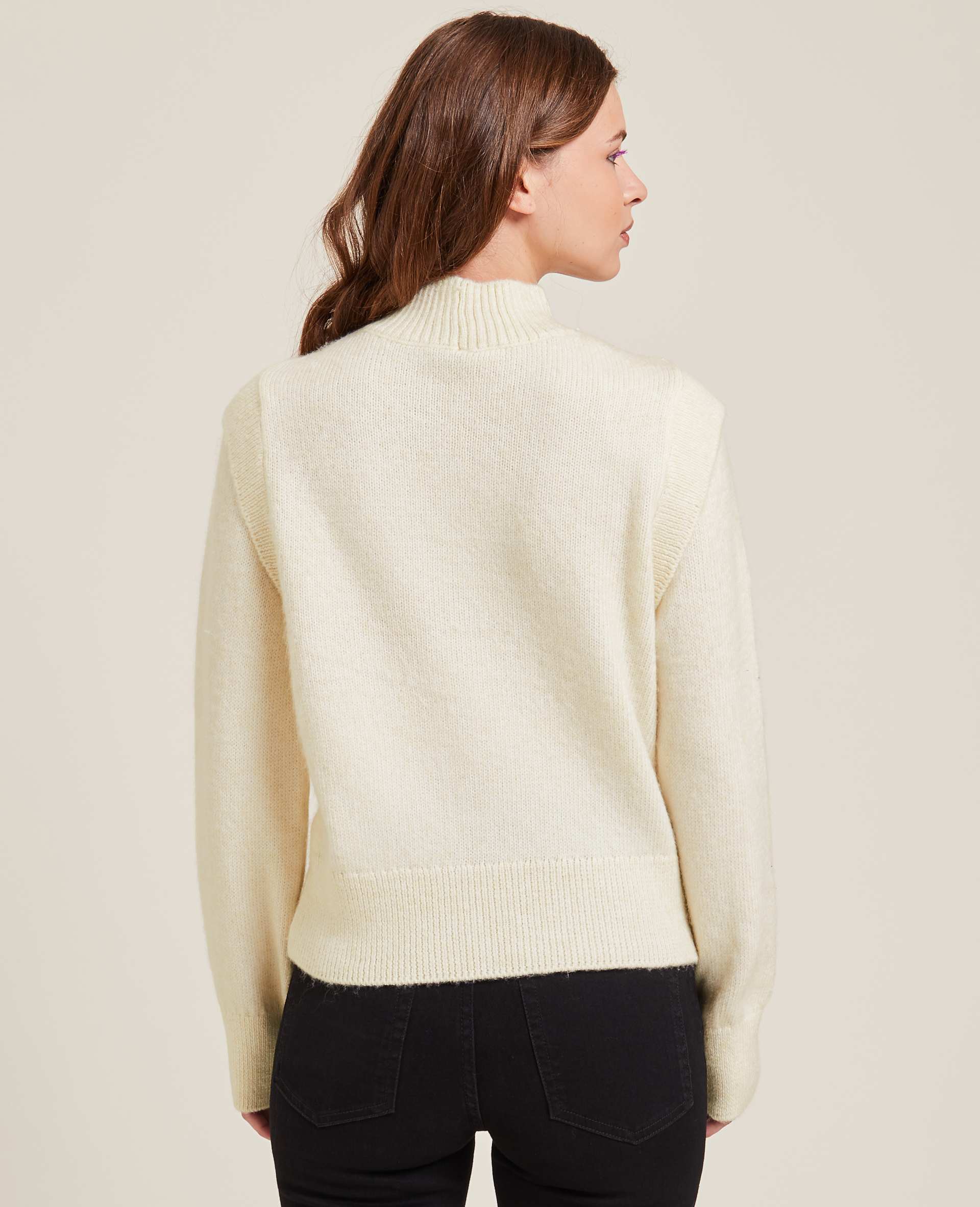 Pull maille torsadée avec ailerons blanc cassé - Pimkie