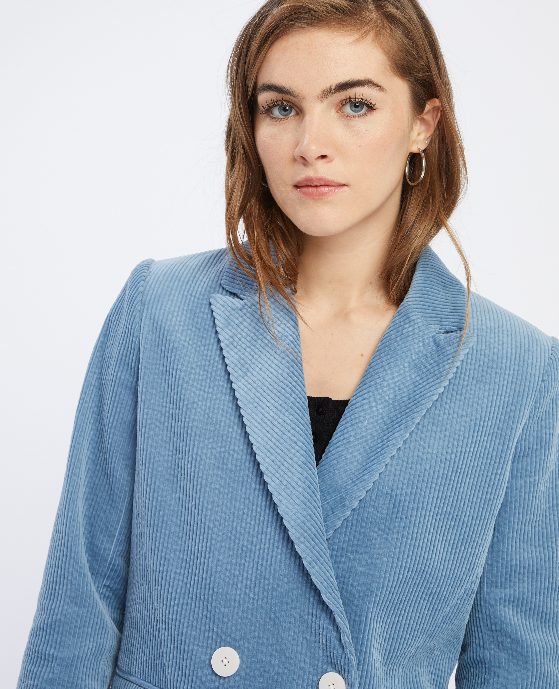 Blazer en velours bleu clair - Pimkie