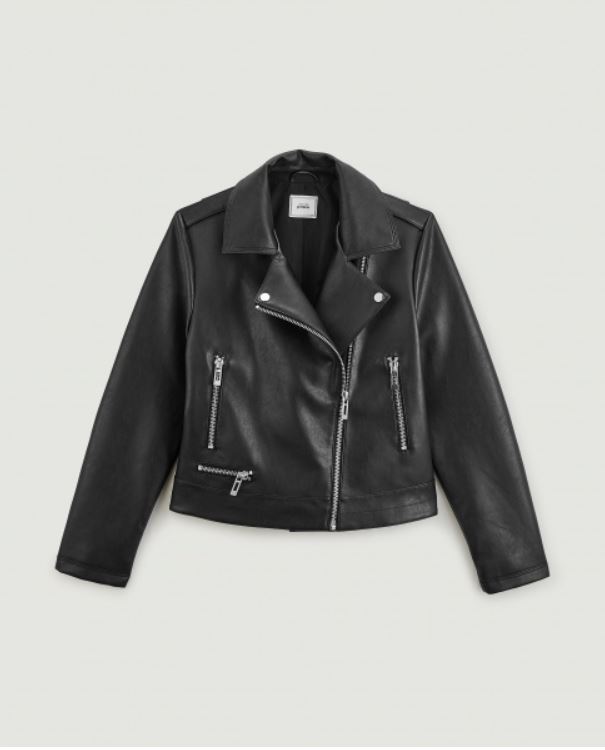 Blouson biker zippé noir - Pimkie