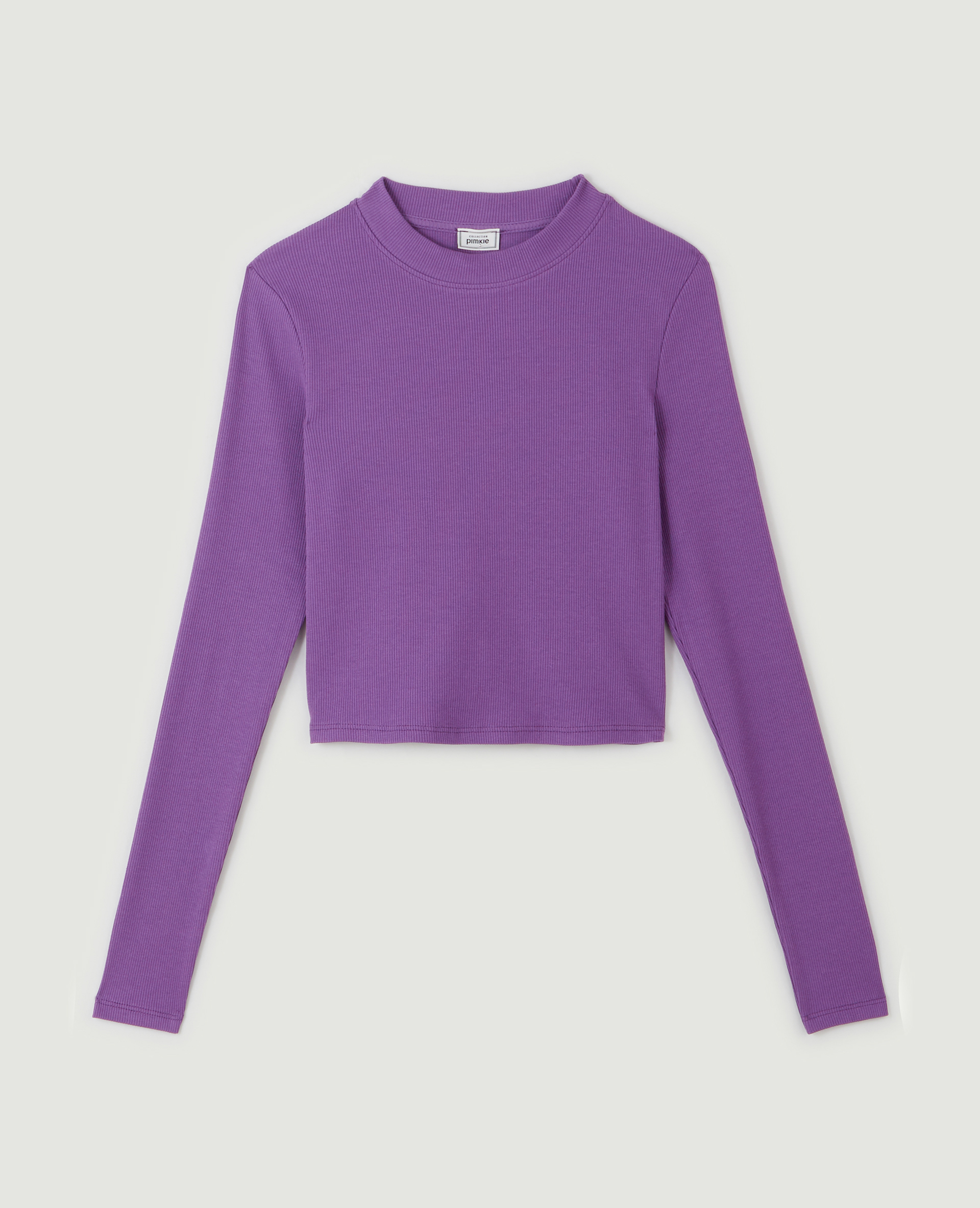 Top manches longues maille côtelée violet - Pimkie