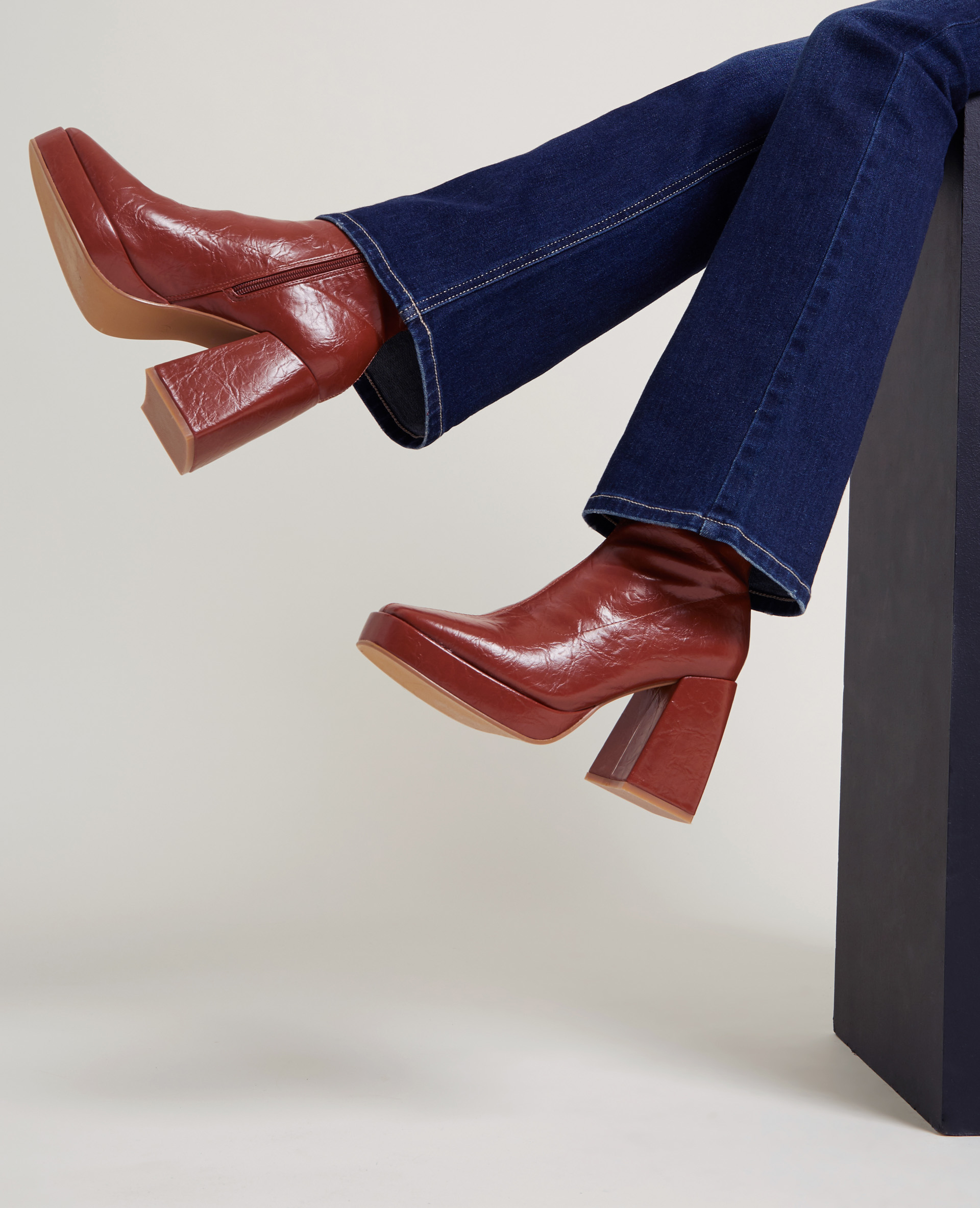 Bottines talons carres best sale