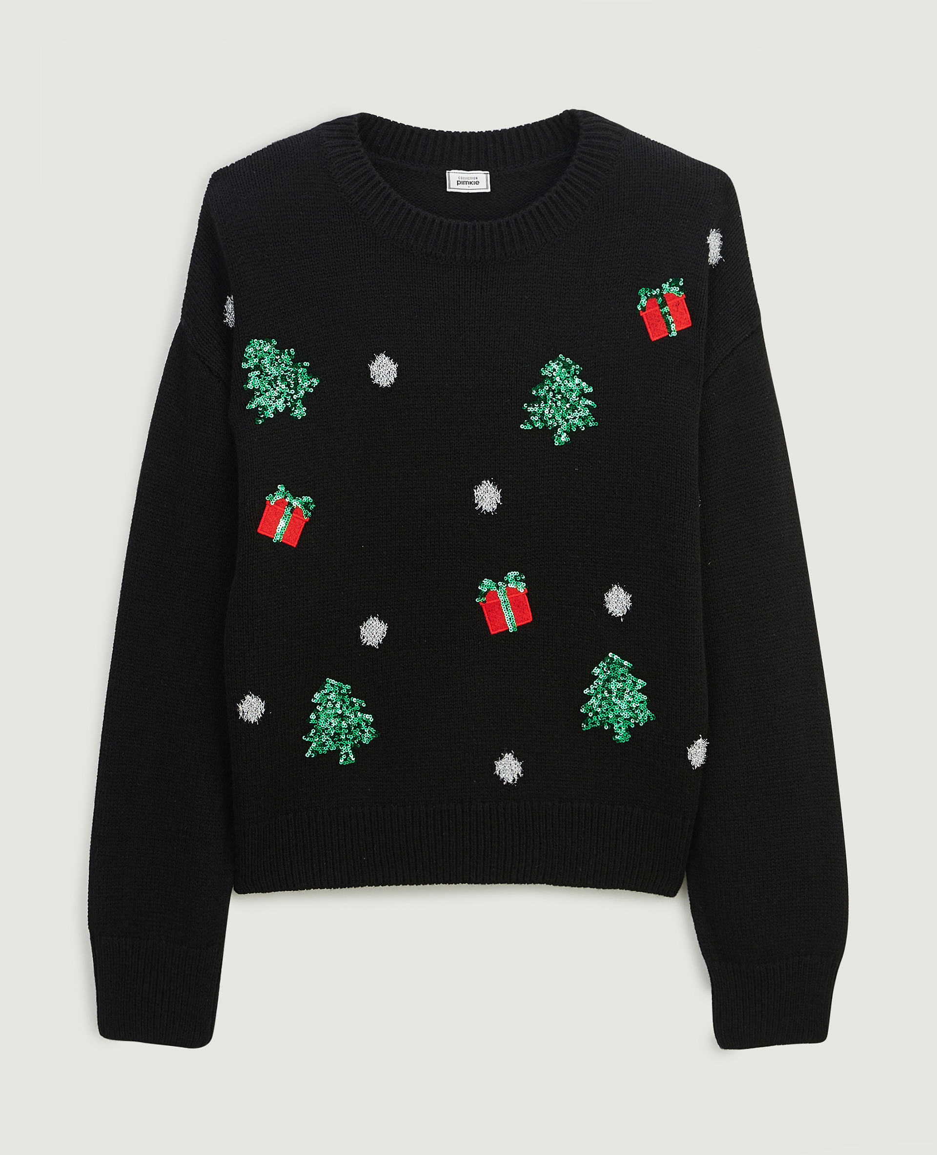 Pull de Noël sequins et lurex noir - Pimkie