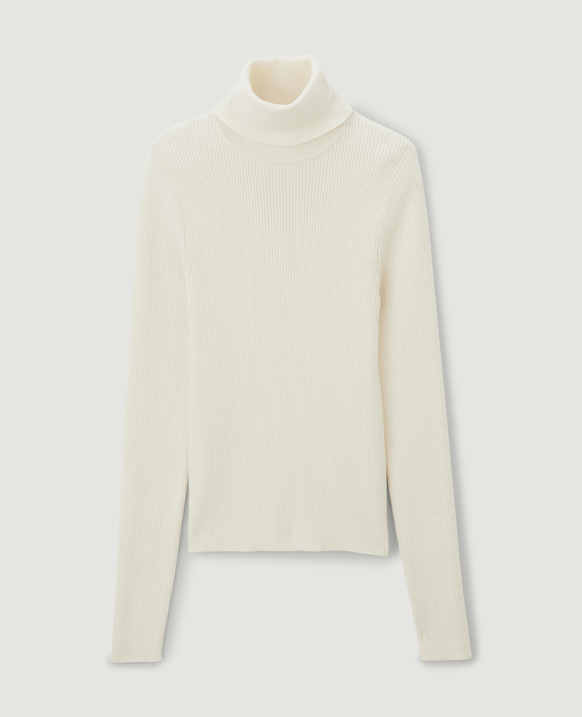 Pull col roulé maille côtelée beige - Pimkie