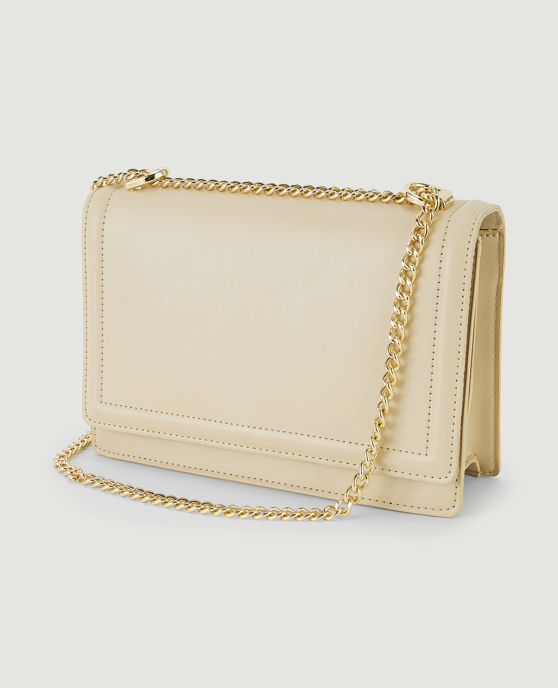Sac rigide avec chaînes écru - Pimkie