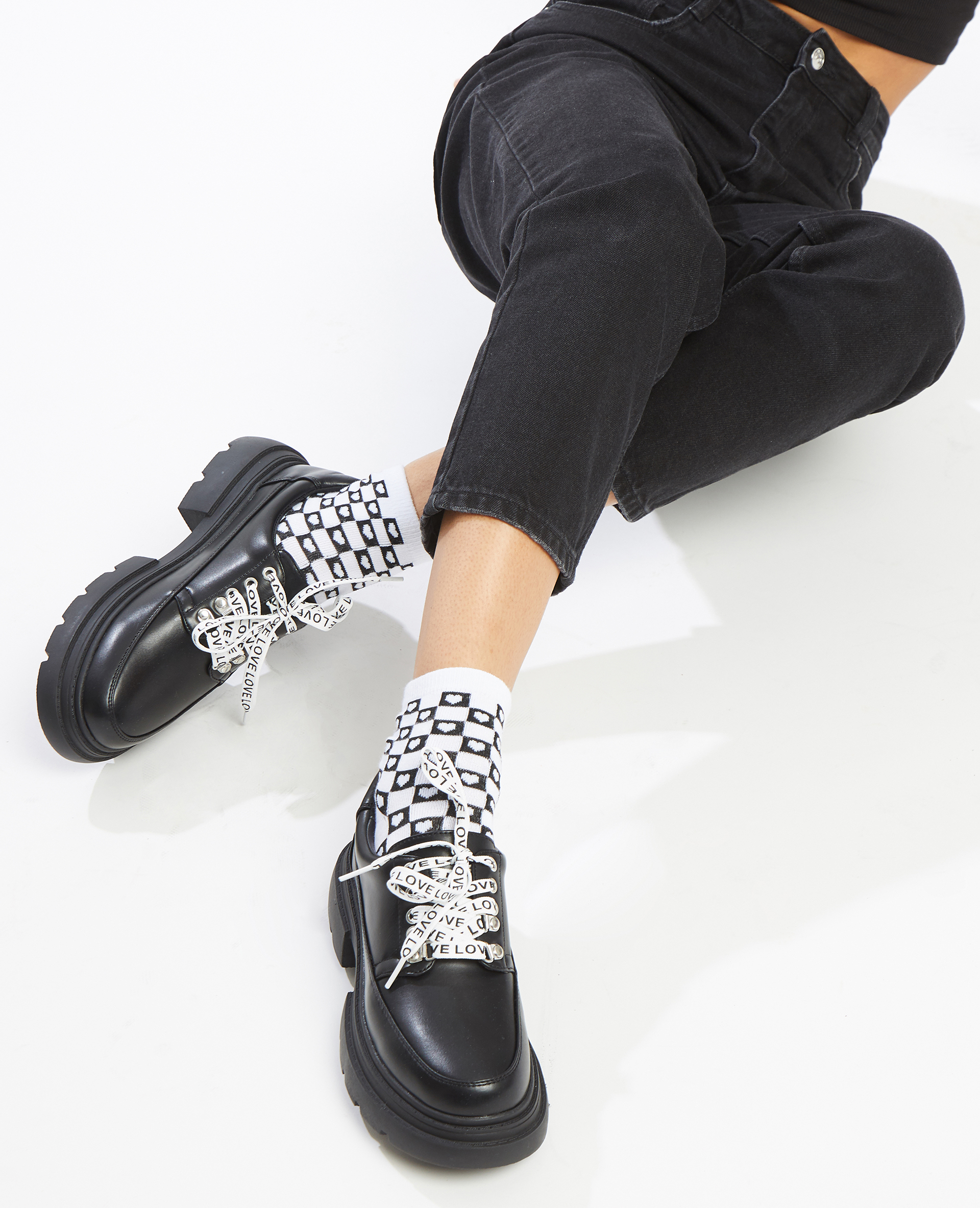 Derbies semelles crantées noir - Pimkie