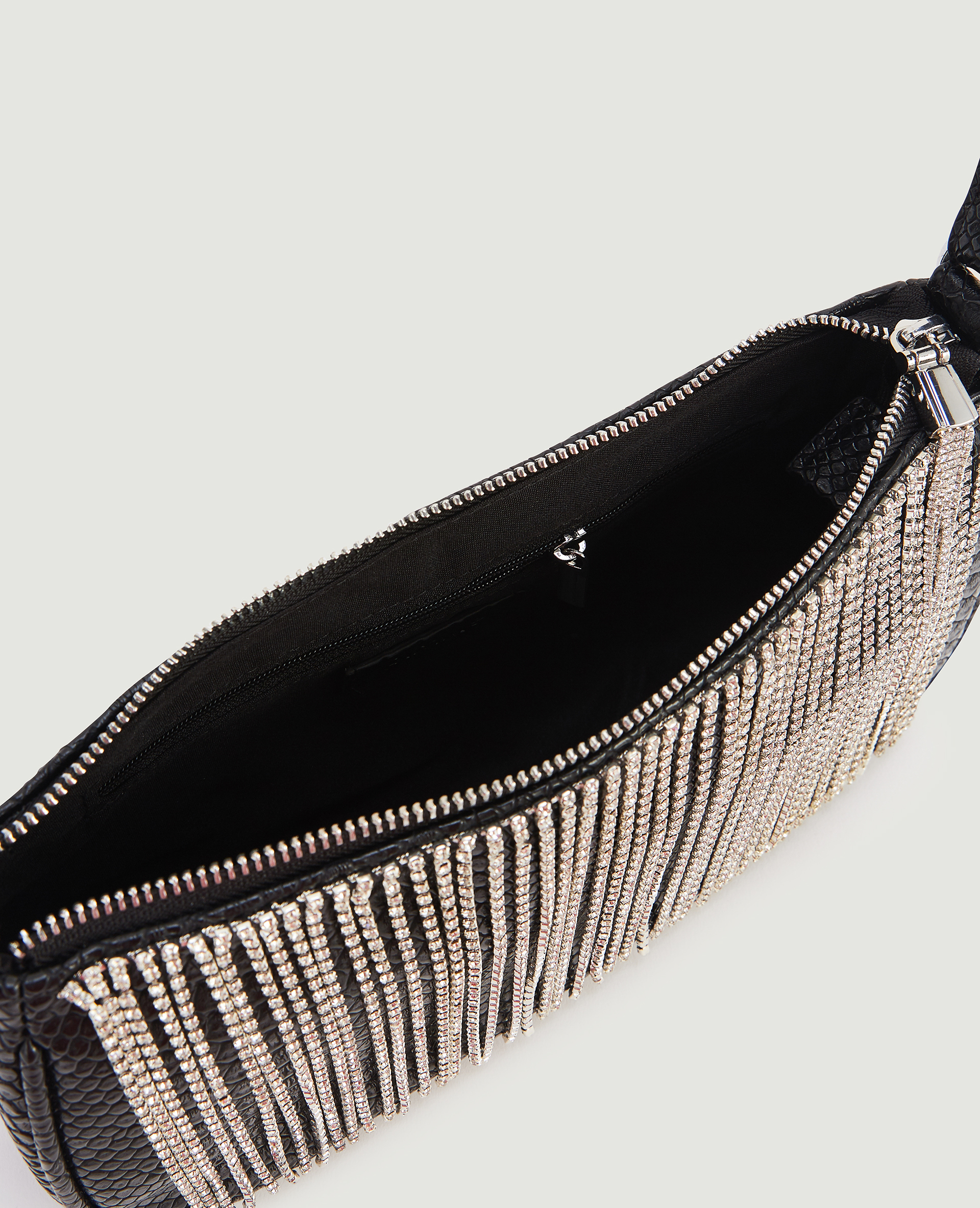Sac baguette avec strass noir - Pimkie