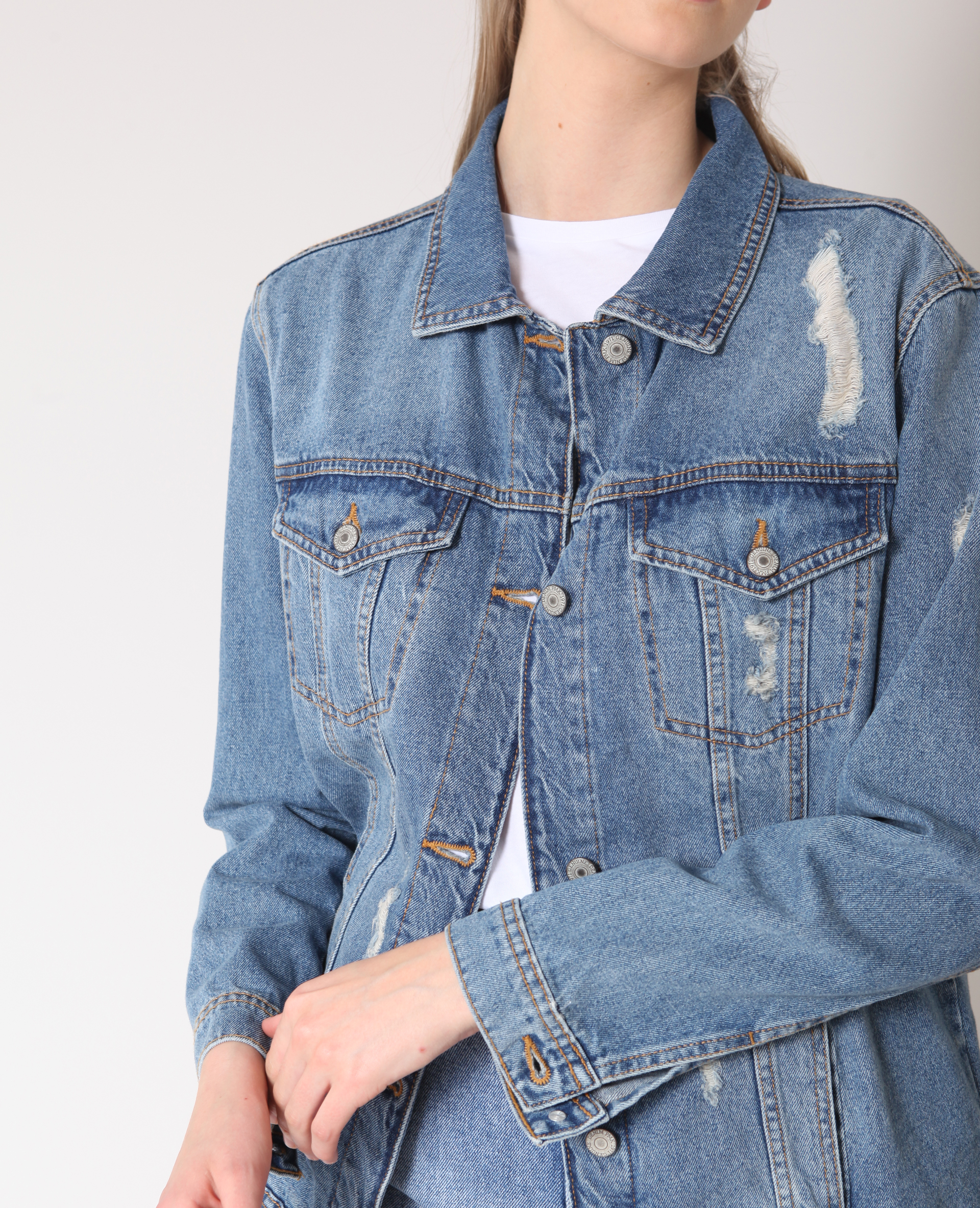 Veste en jean oversize bleu - Pimkie
